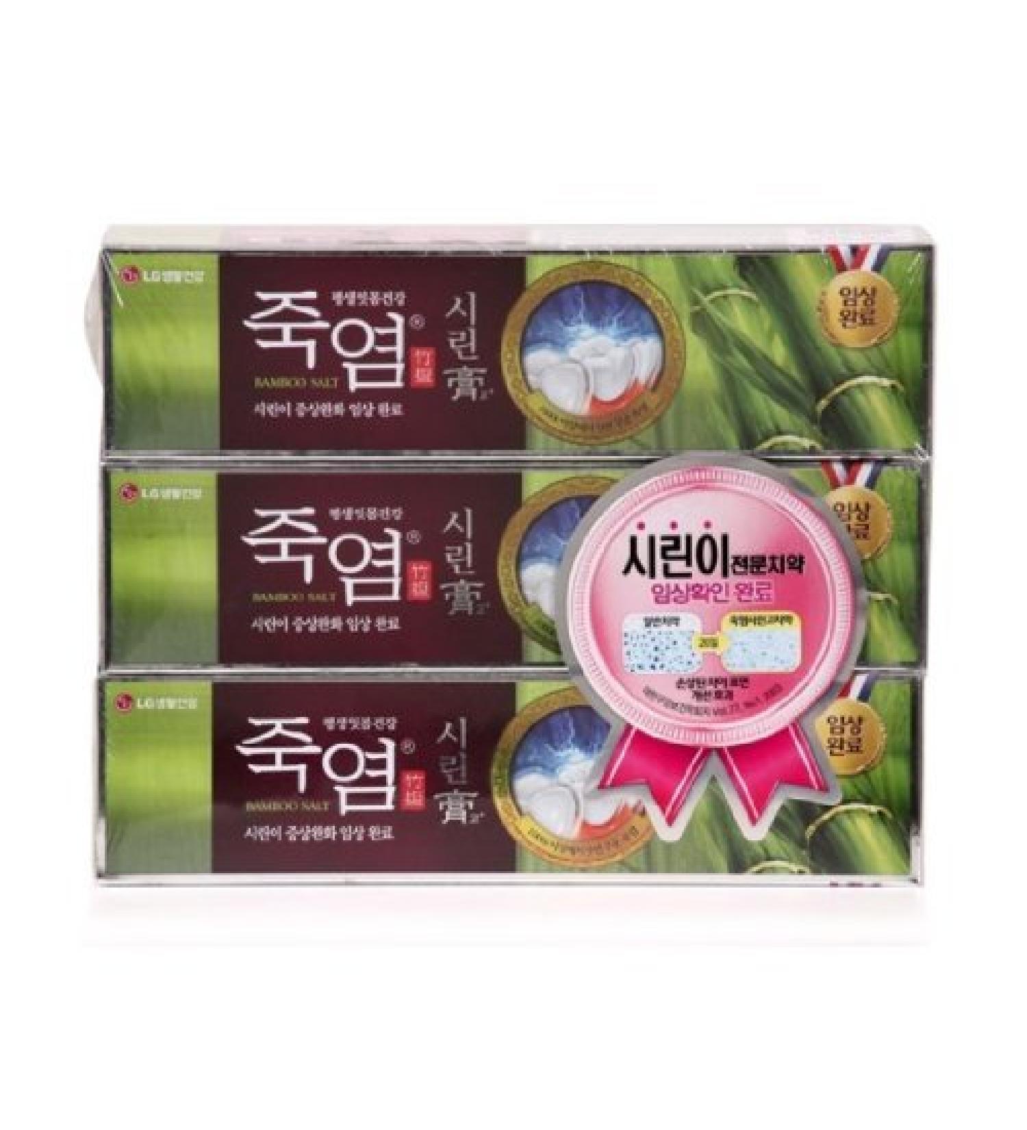 LG Shiringo Bamboo Salt Toothpaste for Sensitive Teeth 120g x 3 - Natural Oral Care - Buy Online on GoSupps.com