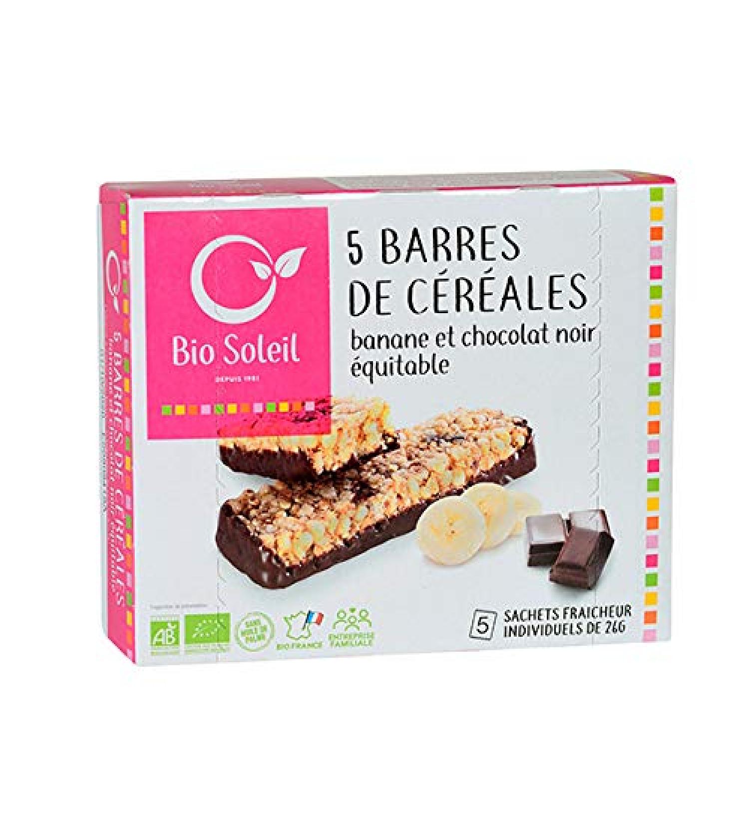 Bio Soleil - Banana Chocolate Cereal Bars X5 130G - Sold per unit - Buy Online on GoSupps.com