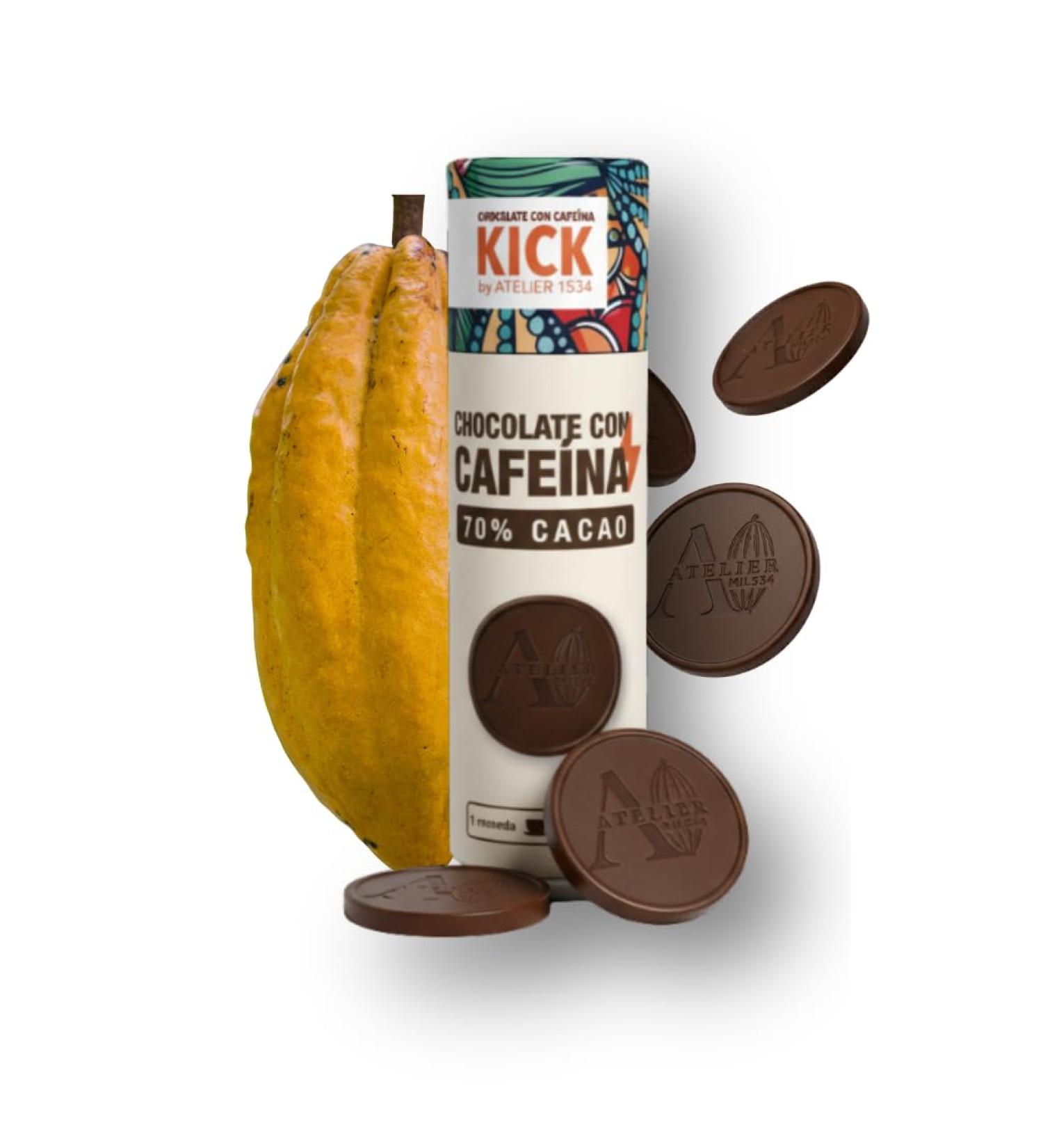 KICK 70% Dark Chocolate Energy Bites with Caffeine (16 bites) Cafeine Boost - Buy Online on GoSupps.com