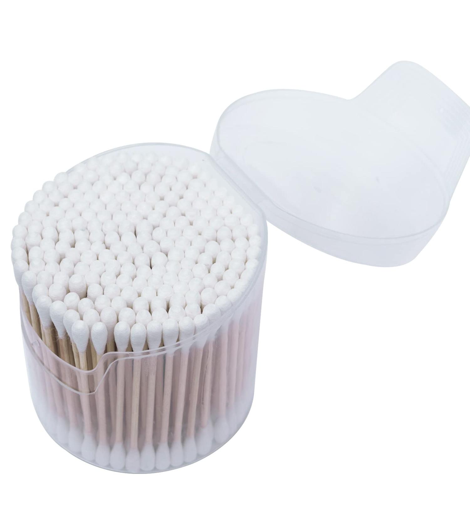 Organic Bamboo Cotton Swabs 200-Pack - Biodegradable Double Round Tipped Q-Tips for Ears & Makeup - Natural & Eco-Friendly - Buy Online on GoSupps.com