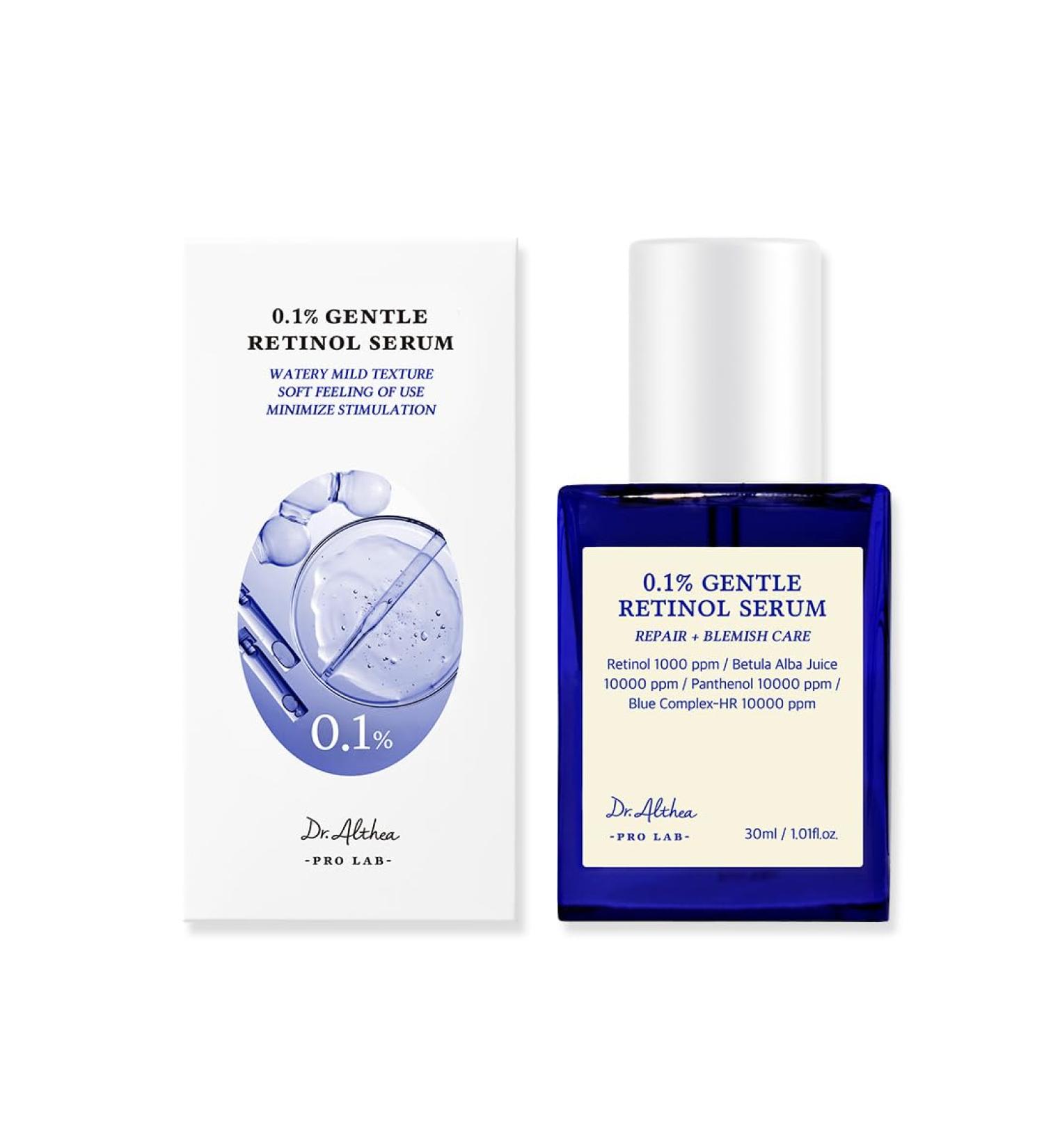 Dr.Althea 0.1 Gentle Retinol Serum - Korean Skincare for Wrinkles & Aging | 1.01fl.oz - Day & Night Use - Buy Online on GoSupps.com