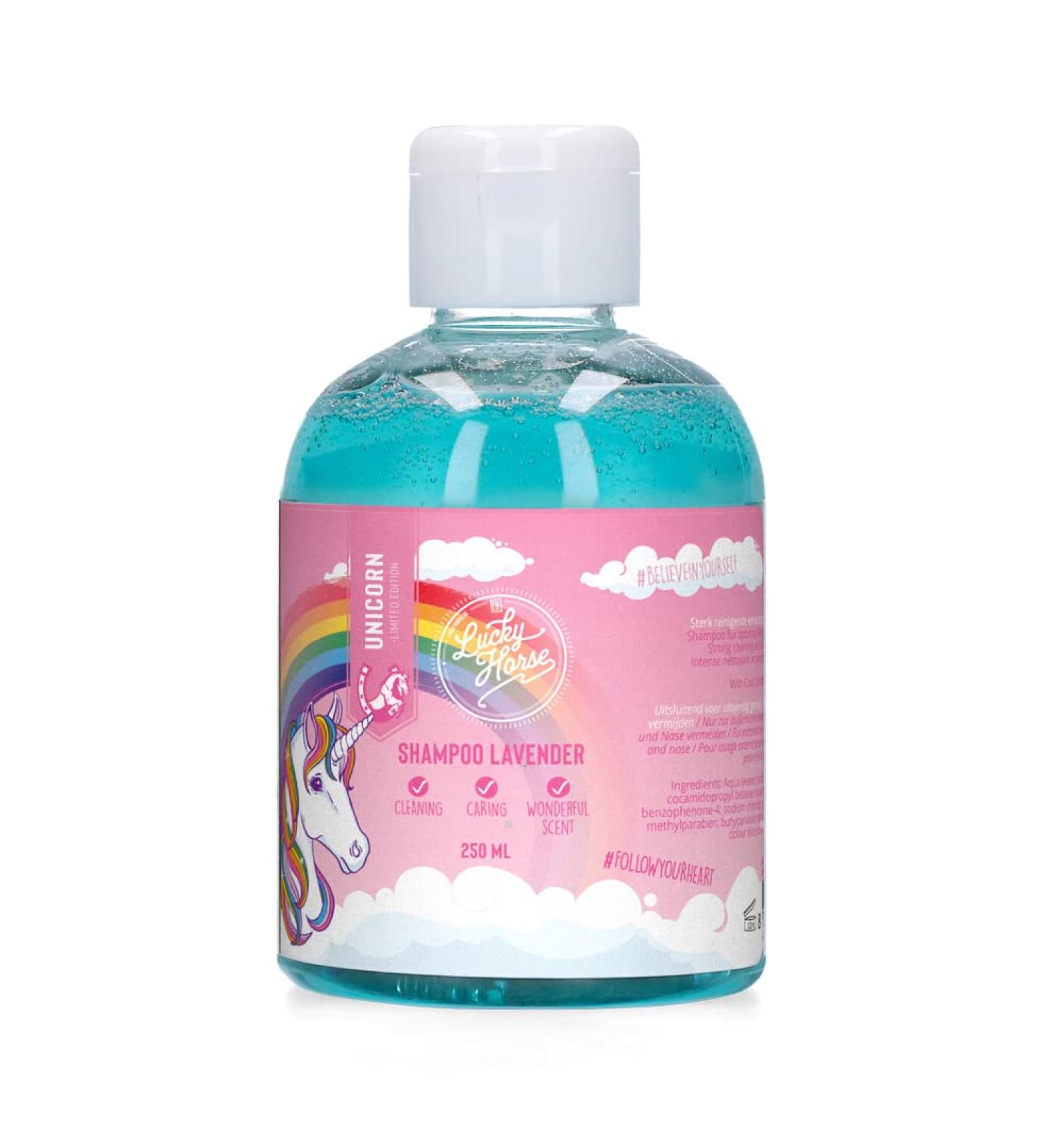 Holland Animal Care Lucky Horse Unicorn Shampoo - Powerfully cleanses and perfectly nourishes hair - Delightfully scented shampoo for horses - Lavender - 250 ml