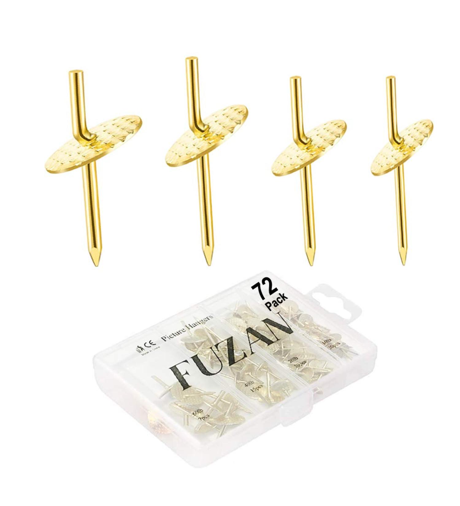 72 pcs Picture Hangers with 10-60lbs  Assorted One Step Picture Hangers  Iron Alloy Nail Hooks  Professional Plaster Picture Hanging Kit on Wooden/Drywall Hanging Hardware for Clock Mirror Jewelry - Buy Online on GoSupps.com
