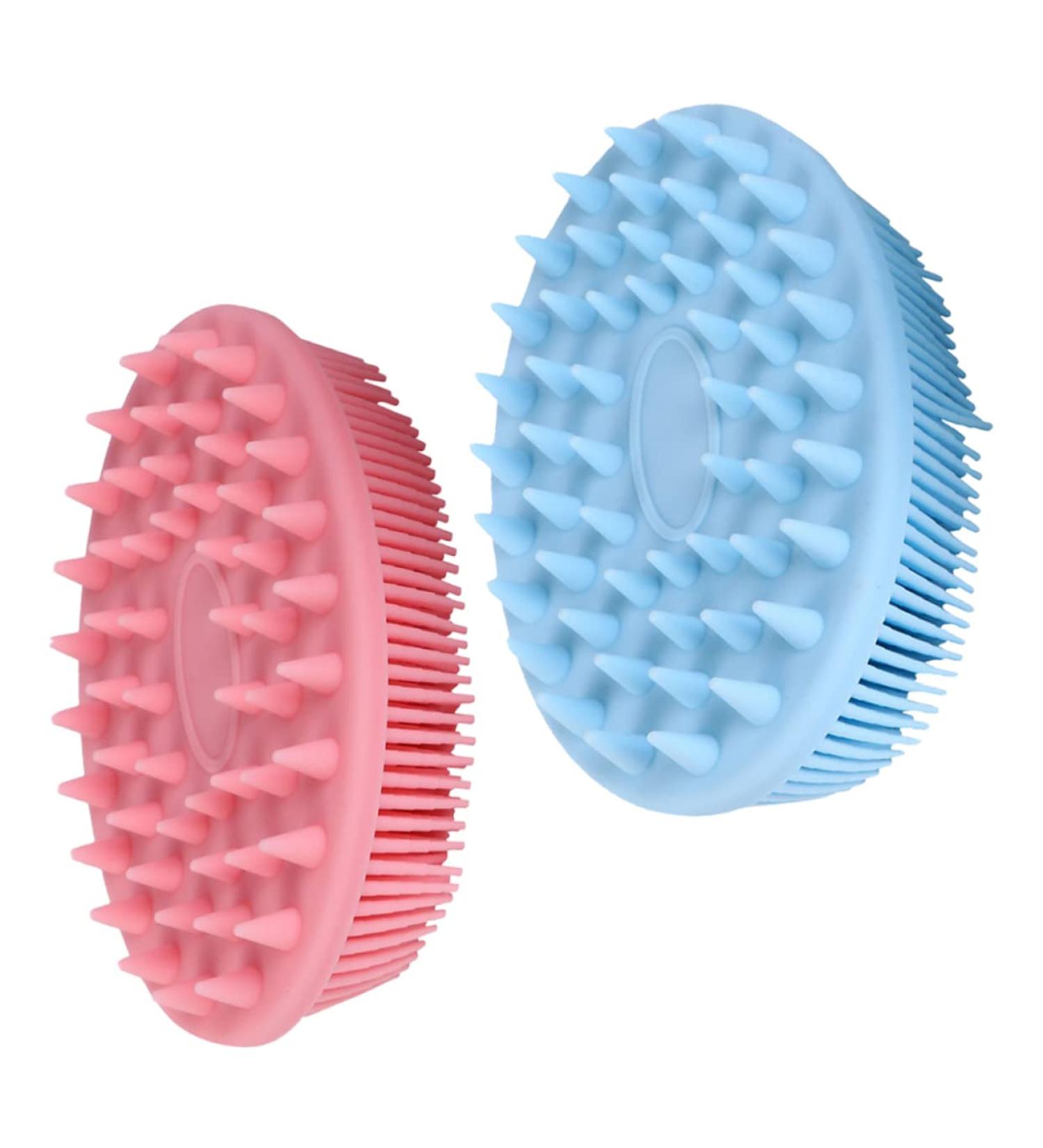 Plafope 2-Piece Silicone Shampoo Brush Set - Multifunctional Scalp Massage & Hair Cleaning Tool - Portable Silicone Hair Brush for Ultimate Care - Buy Online on GoSupps.com