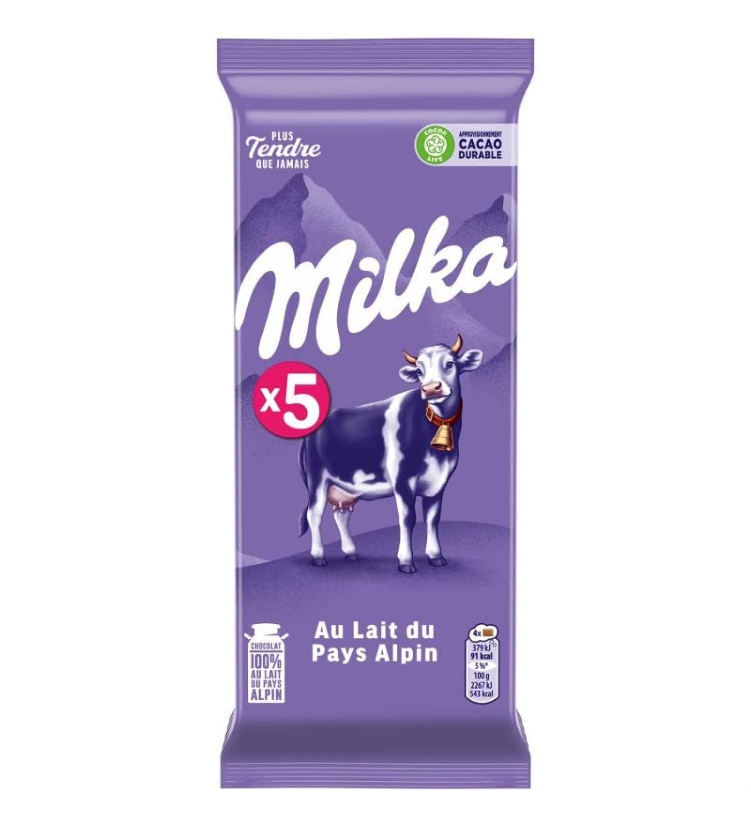 G n rique MILKA - Alpine Milk 500g - Milky mountain delight - Smooth chocolate for those with a sweet tooth - Pack of 3