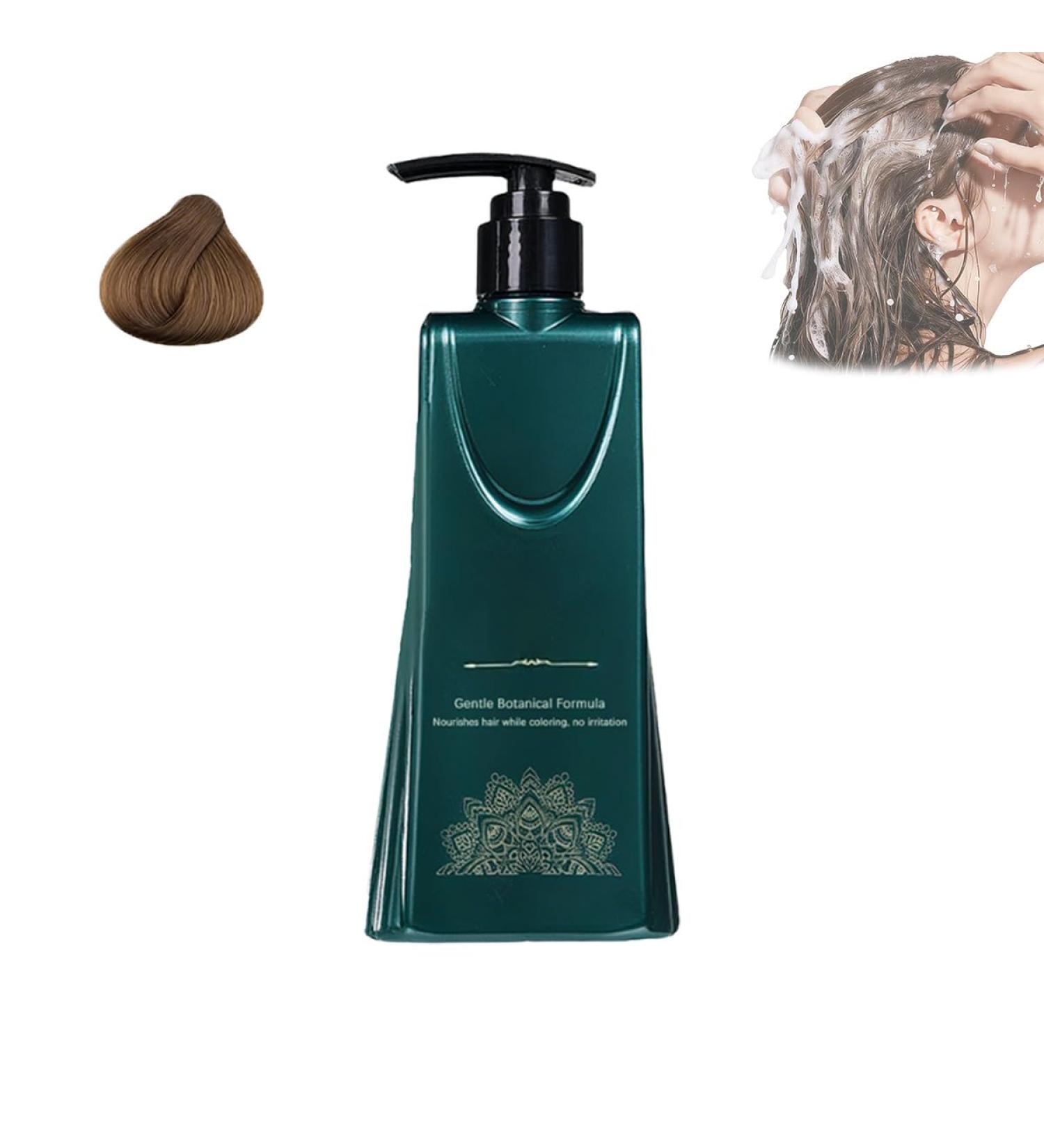 Hair dye set with mild formula and longlasting effect plantbased hair color for gray coverage longlasting hair dye set in one step with nourishing natural shampoo Chestnut Brown - Buy Online on GoSupps.com