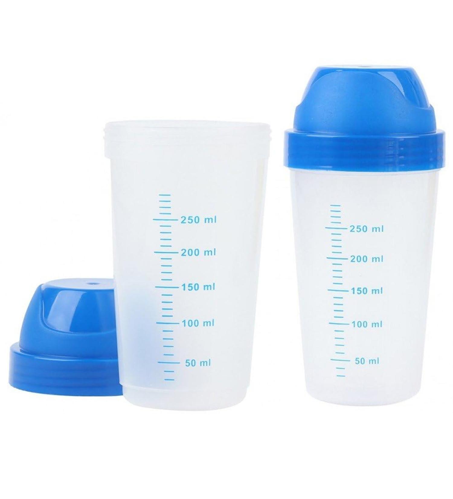 2pc Transparent Shaker Bottle Milkshake Protein Powder Mixing Bottle Shake Cup Practical Water Bottle Drinkware 300ml - Buy Online on GoSupps.com