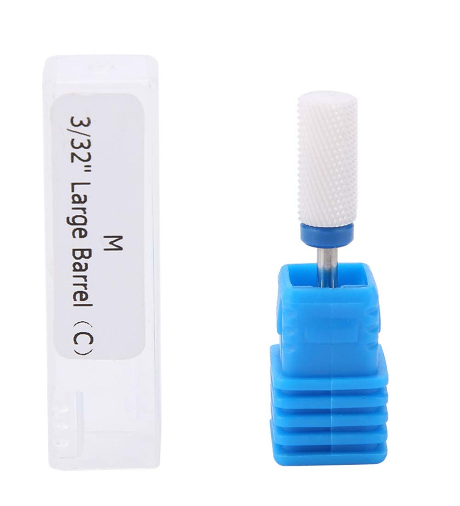 Nail Drill Bit Ceramic Cylinder Shape Manicure Pedicure Tool with Display Base - White 05 - Buy Online on GoSupps.com