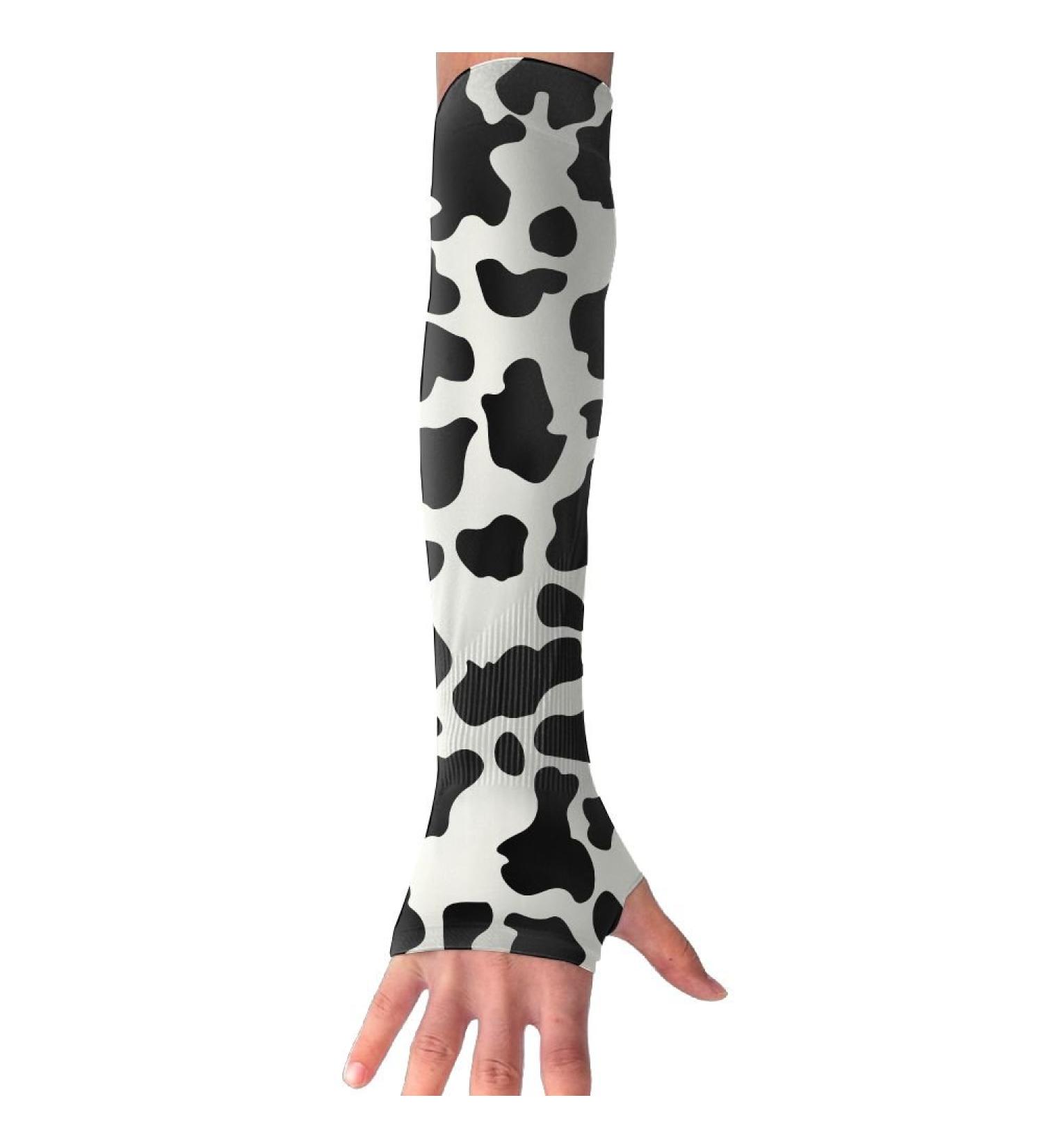 CMEY Cow Print Cooling Arm Sleeves - UV Protection Long Sleeve Gloves for Outdoor Activities | International Shipping Available - Buy Online on GoSupps.com