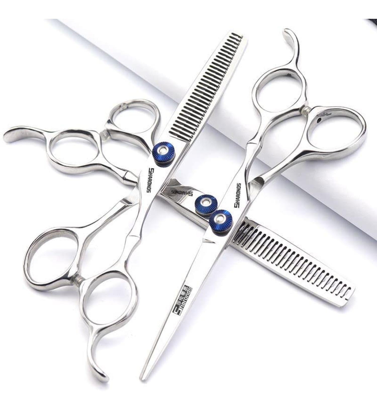 SHARONDS 440C Hair Cutting Scissors Set - 6 Inch & 7 Inch Thinning Scissors Professional 3-Piece Kit - Ideal for Hairdressers & Home Use - Buy Online on GoSupps.com