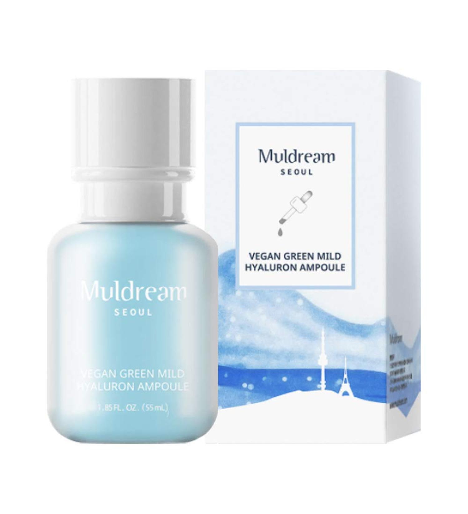 Vegan Green Mild Hyaluron Ampoule 55mL - SOS Moisture Care | Hydrating Serum for All Skin Types - International Shipping Available - Buy Online on GoSupps.com