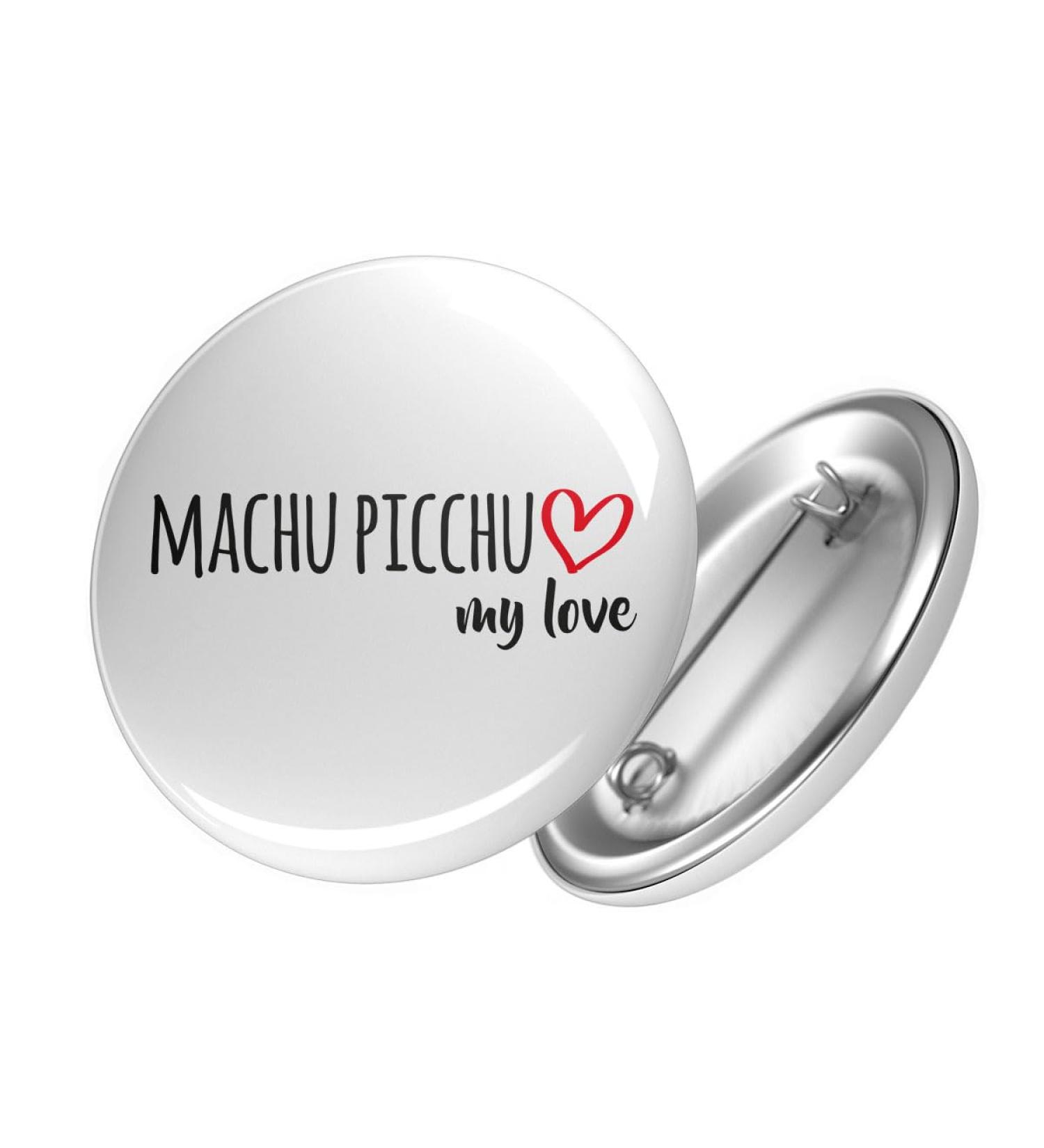 Huuraa Button Machu Picchu Love Pin - 25mm | Perfect Gift for Peru Fans | International Shipping Available - Buy Online on GoSupps.com
