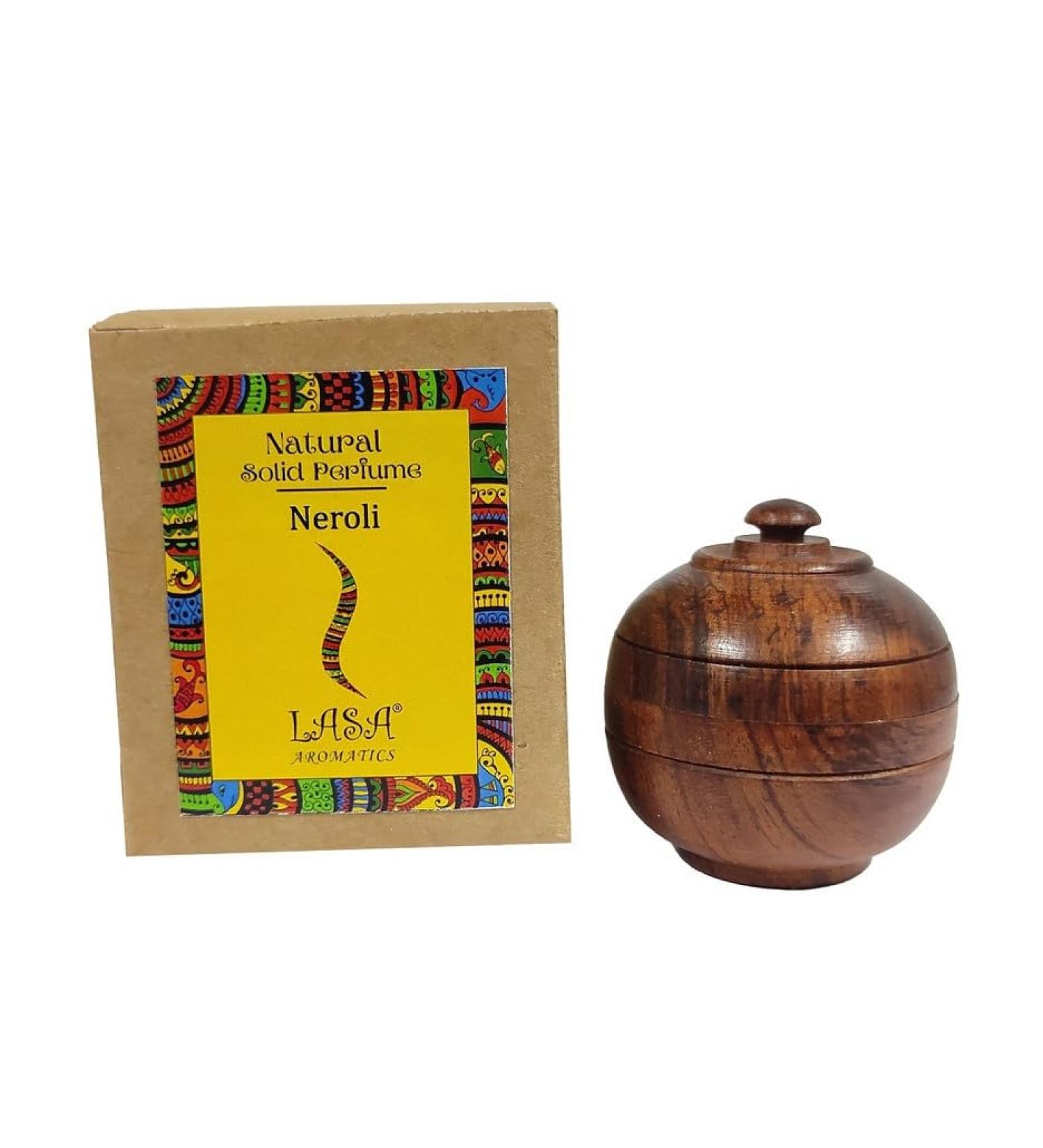 ANANYA FASHION & CRAFTS HUB Neroli Natural Solid Perfume Beeswax Long Lasting Body Fragrance Balm Solid State Eau De Perfum in Wooden Jar 6 gm - Buy Online on GoSupps.com