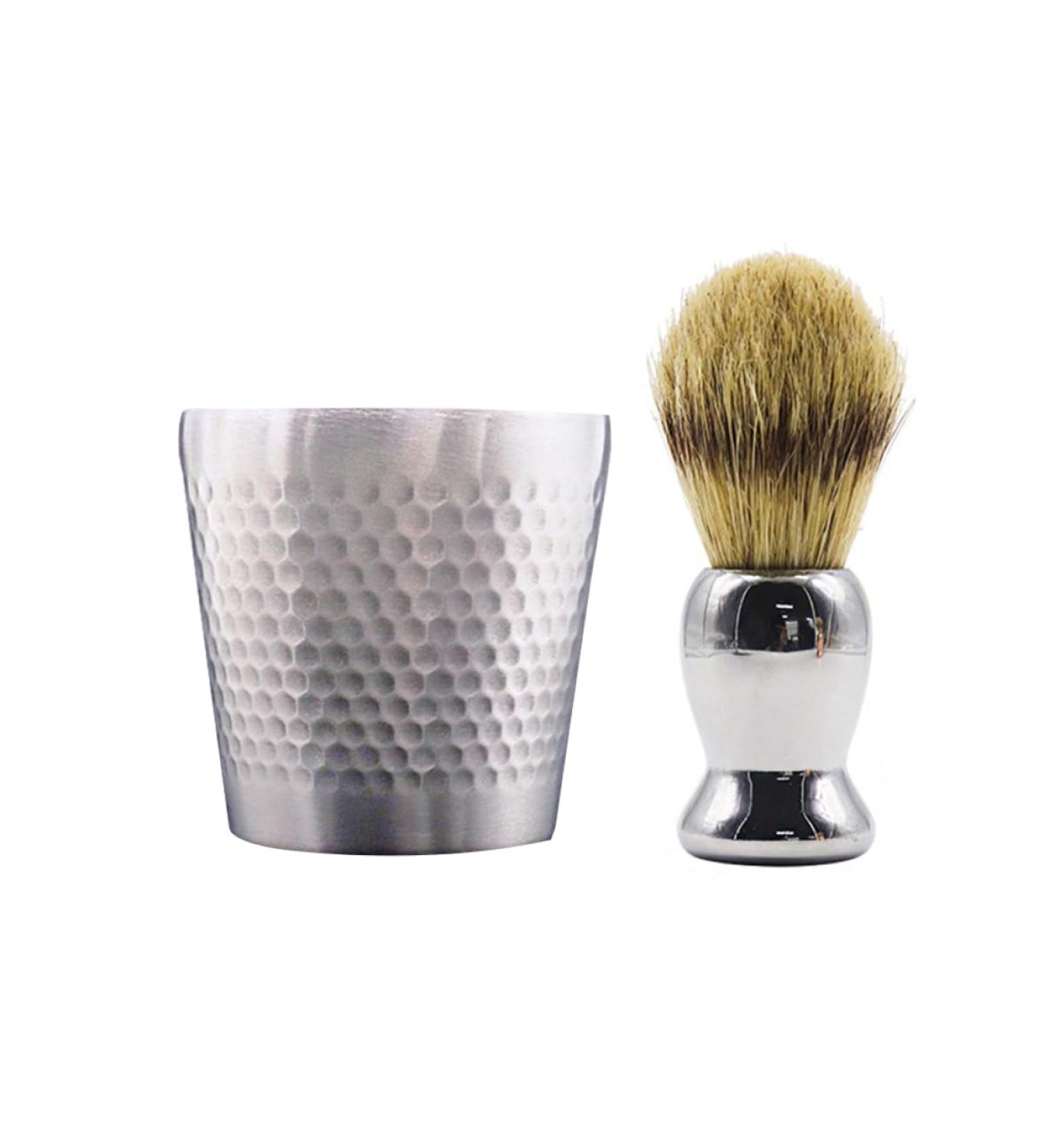 Beavorty Beard Brush Set for Men | Vintage Stainless Steel 304 Shaving Tools Soap Cup & Razor for Mustache Styling - Buy Online on GoSupps.com