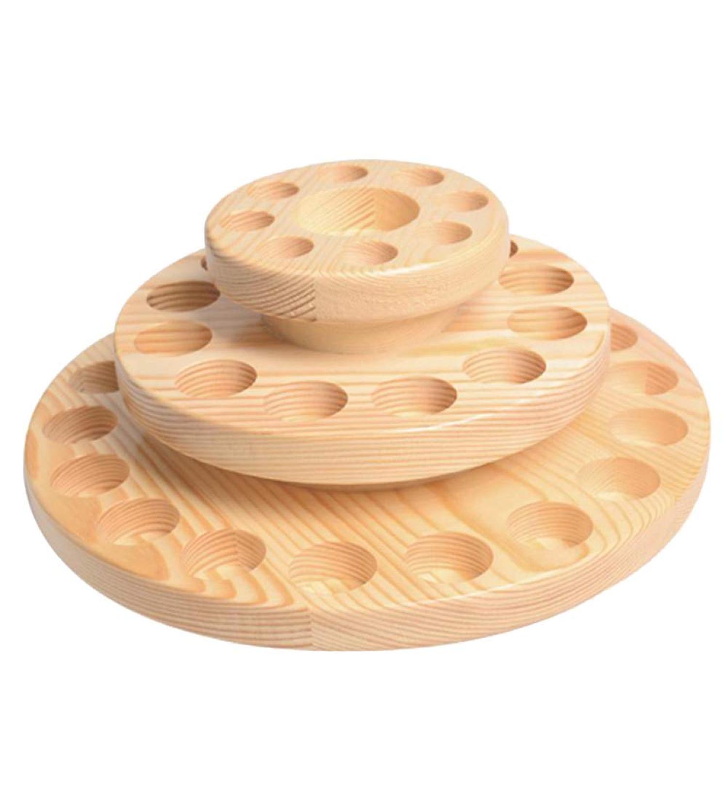 QAKILW 3 Tier Wooden Essential Oil Box - Rotating Display Stand with 39 Compartments | Elegant Organizer for Home Decor - International Shipping Available - Buy Online on GoSupps.com