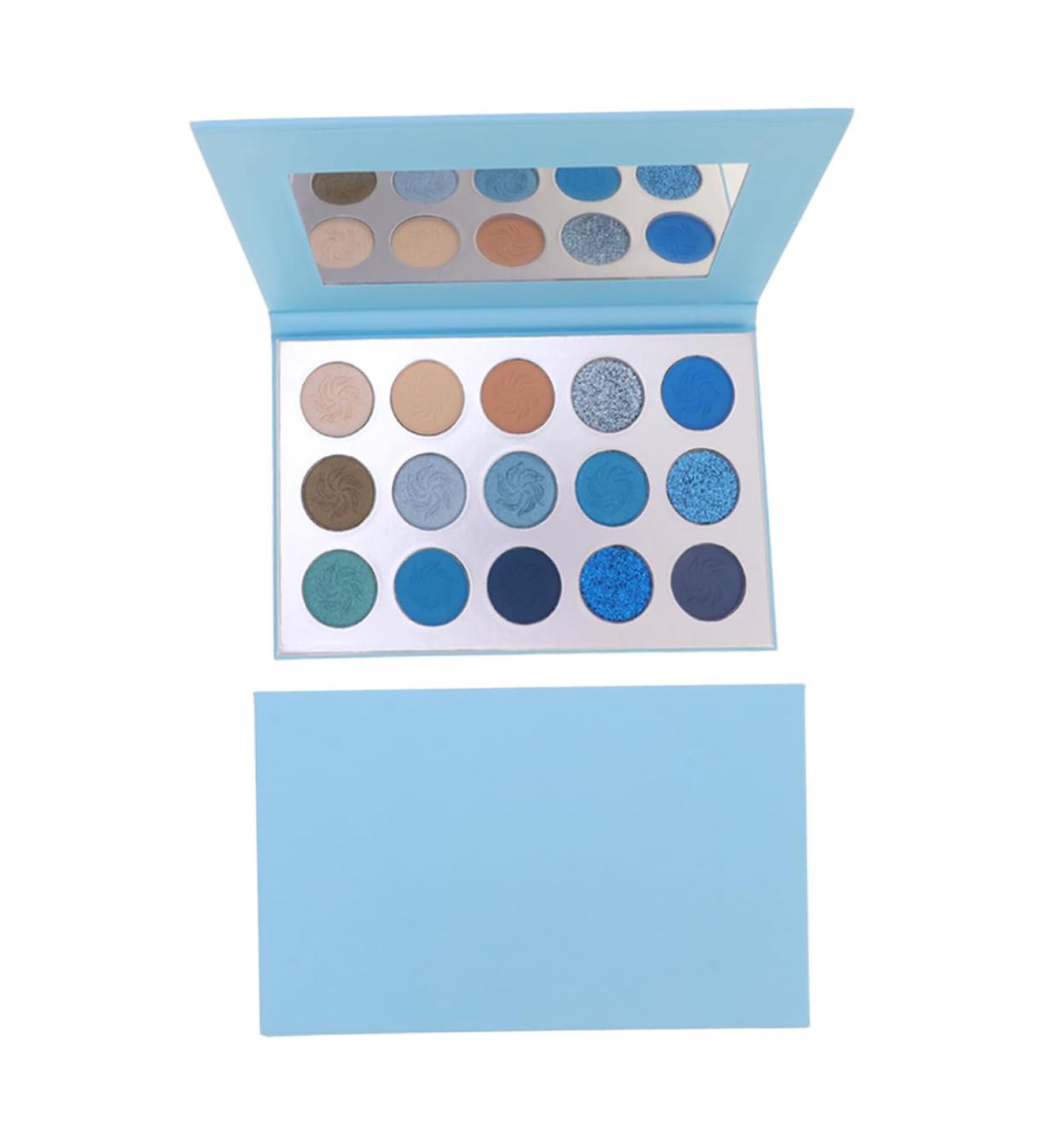 Angoily 15 Eyeshadow Palette Makeup Palette Woman Eyeshadow Compact Eye Shadow Miss Make up Kit Glitter 1 count (Pack of 1) Blue - Buy Online on GoSupps.com