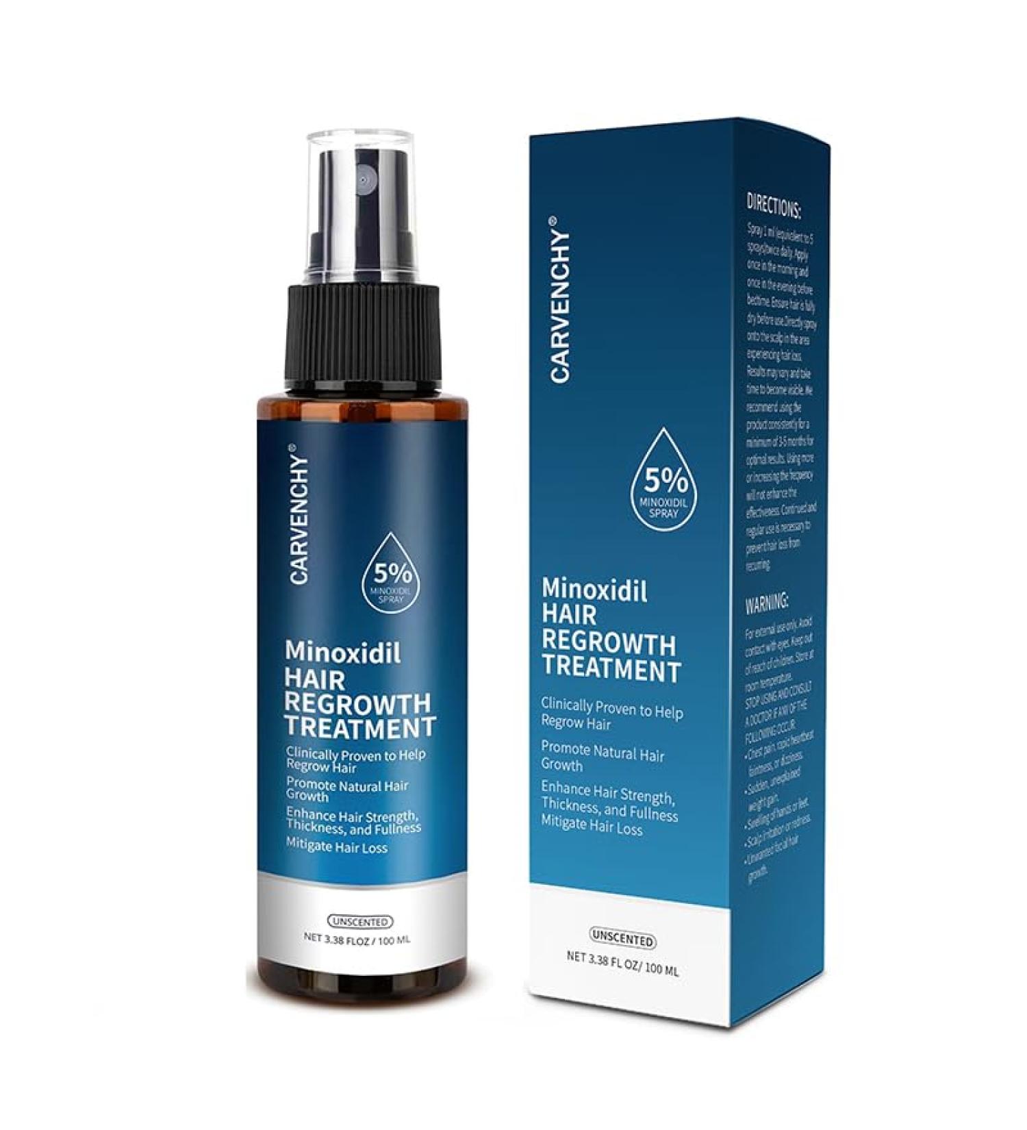 5% Minoxidil Hair Growth Spray 100ml for Men & Women - Stop Hair Thinning Regeneration Treatment for Strong Thick Long Black Hair - Buy Online on GoSupps.com