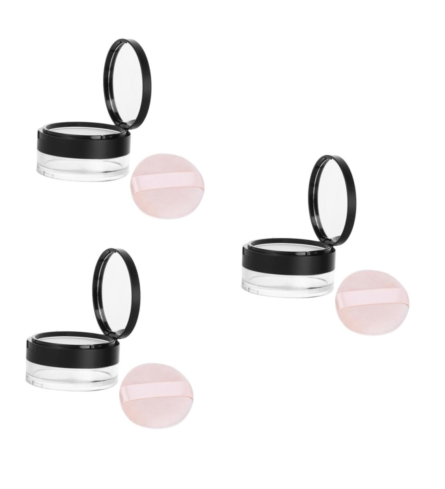 Beavorty 3 Pcs Travel Cosmetic Containers Cosmetic Travel Containers Cosmetic Case Loose Powder Makeup Box 7*3.8cmx3pcs Blackx3pcs - Buy Online on GoSupps.com