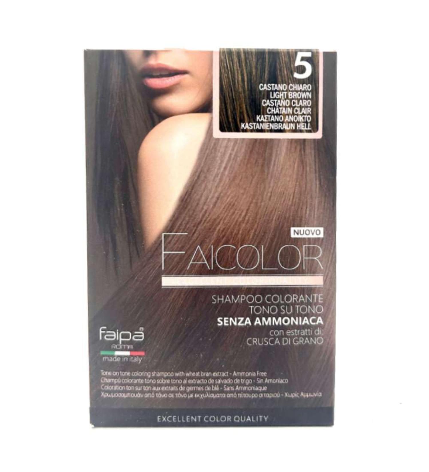Faipa Faicolor shampoo colorant clay on tone without ammonia 5 light brown