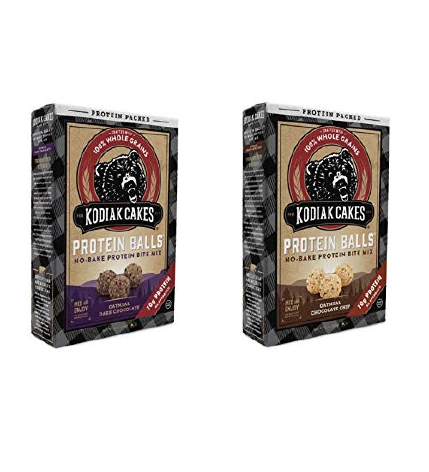 Kodiak Cakes Oatmeal Chocolate Chip and Dark Chocolate Protein Balls Sampler Set Try Them Both 2 Piece Assortment