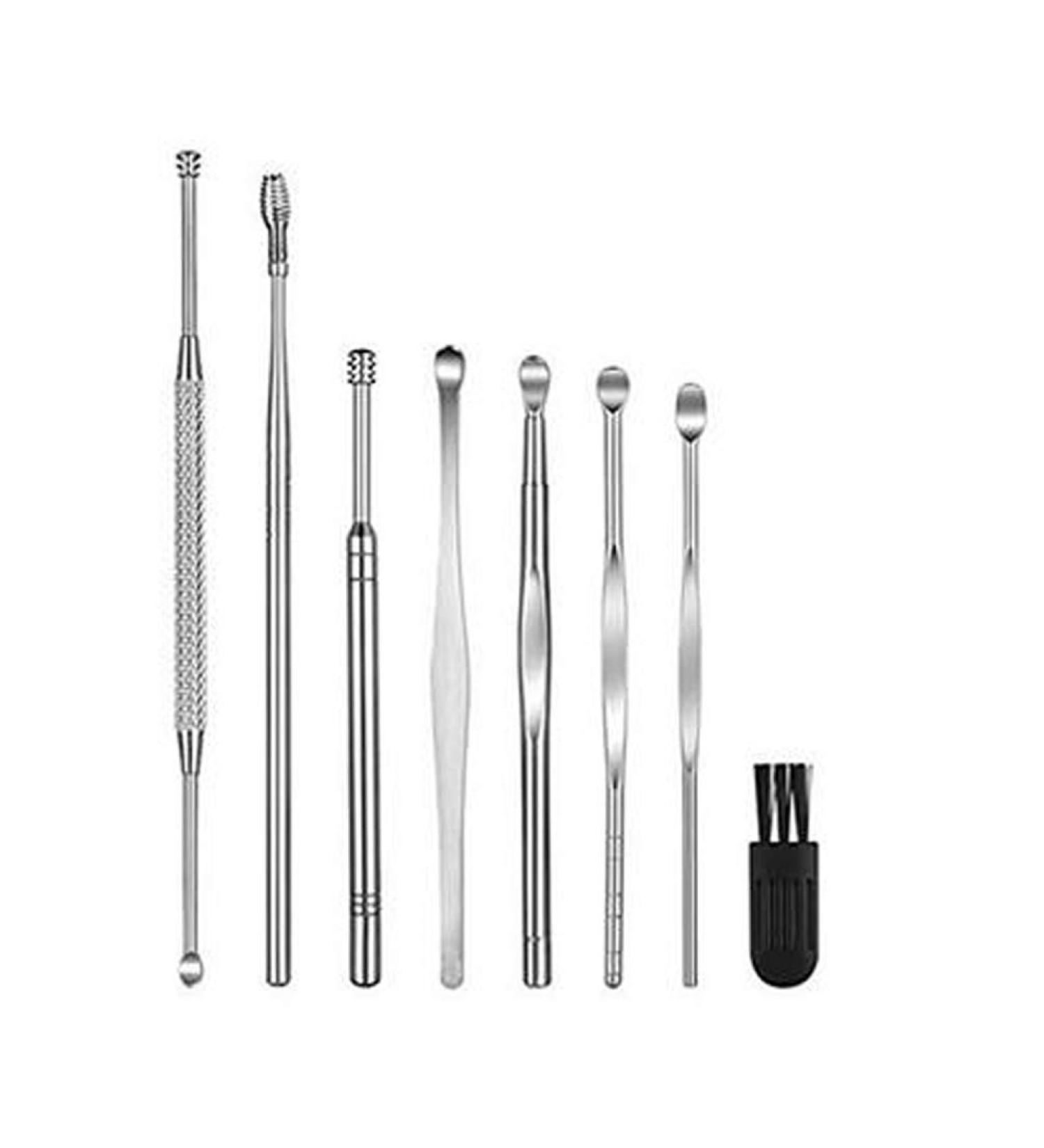 Stainless Steel Ear Cleaner Set - 8pcs for Earwax Removal and Individual Health Care - Buy Online on GoSupps.com