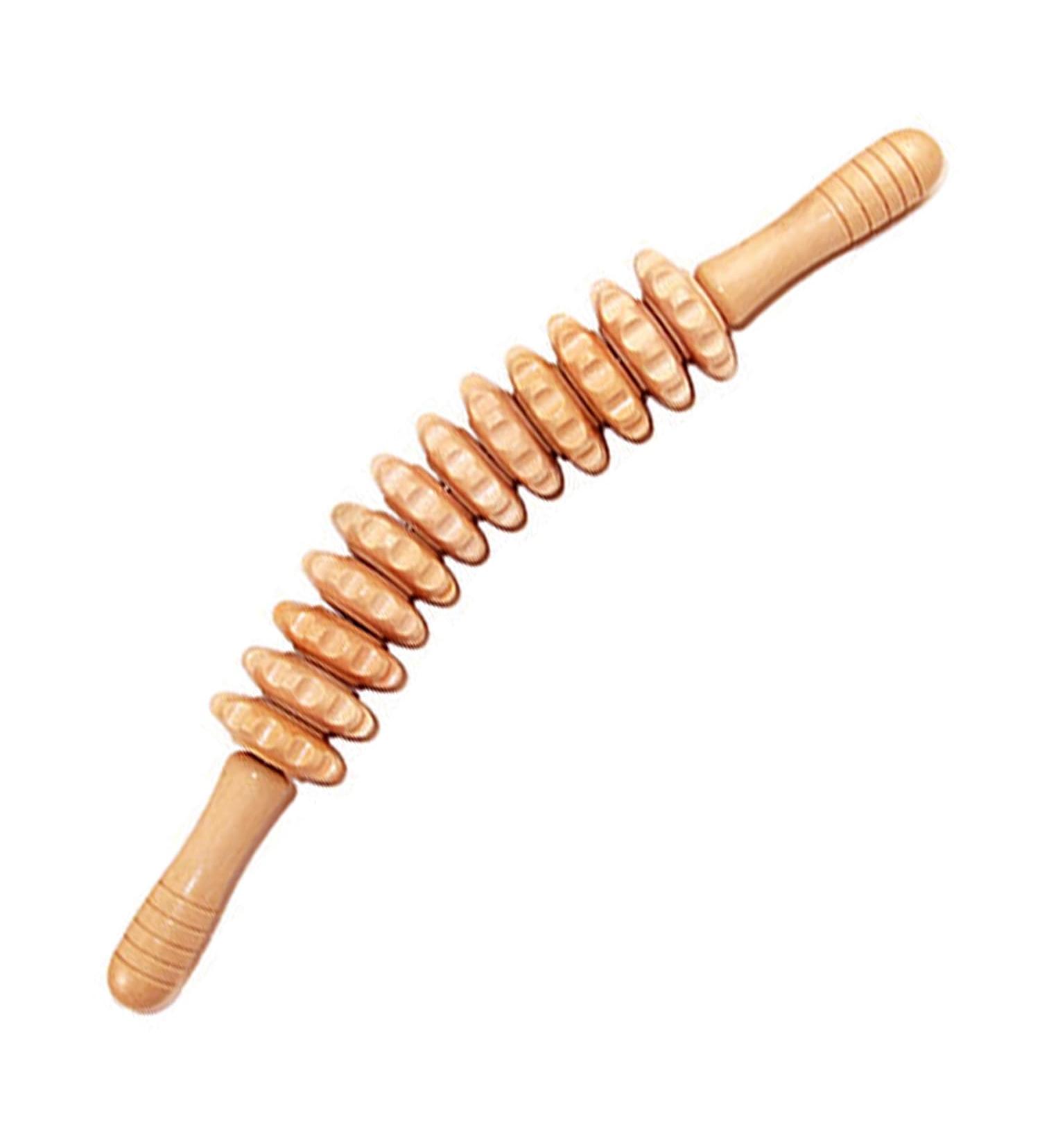 Accmuzzy Wooden Fascia Roll & Massage Roller - Ultimate Muscle Relaxation & Body Shaping Device for Legs - Buy Online on GoSupps.com