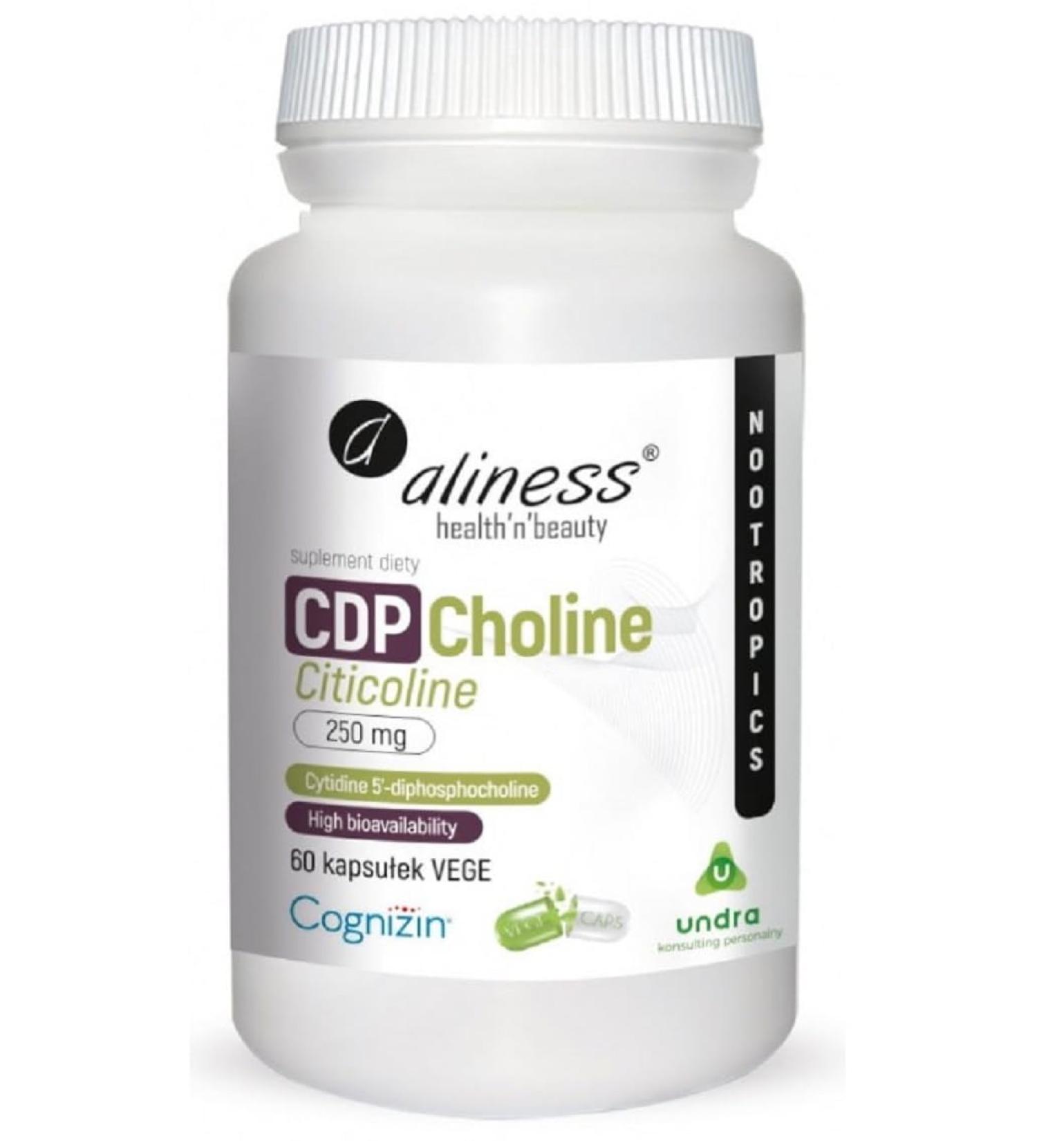 Aliness NOOTROPICS CDP Choline Cyticoline food supplement 60 capsules - Buy Online on GoSupps.com