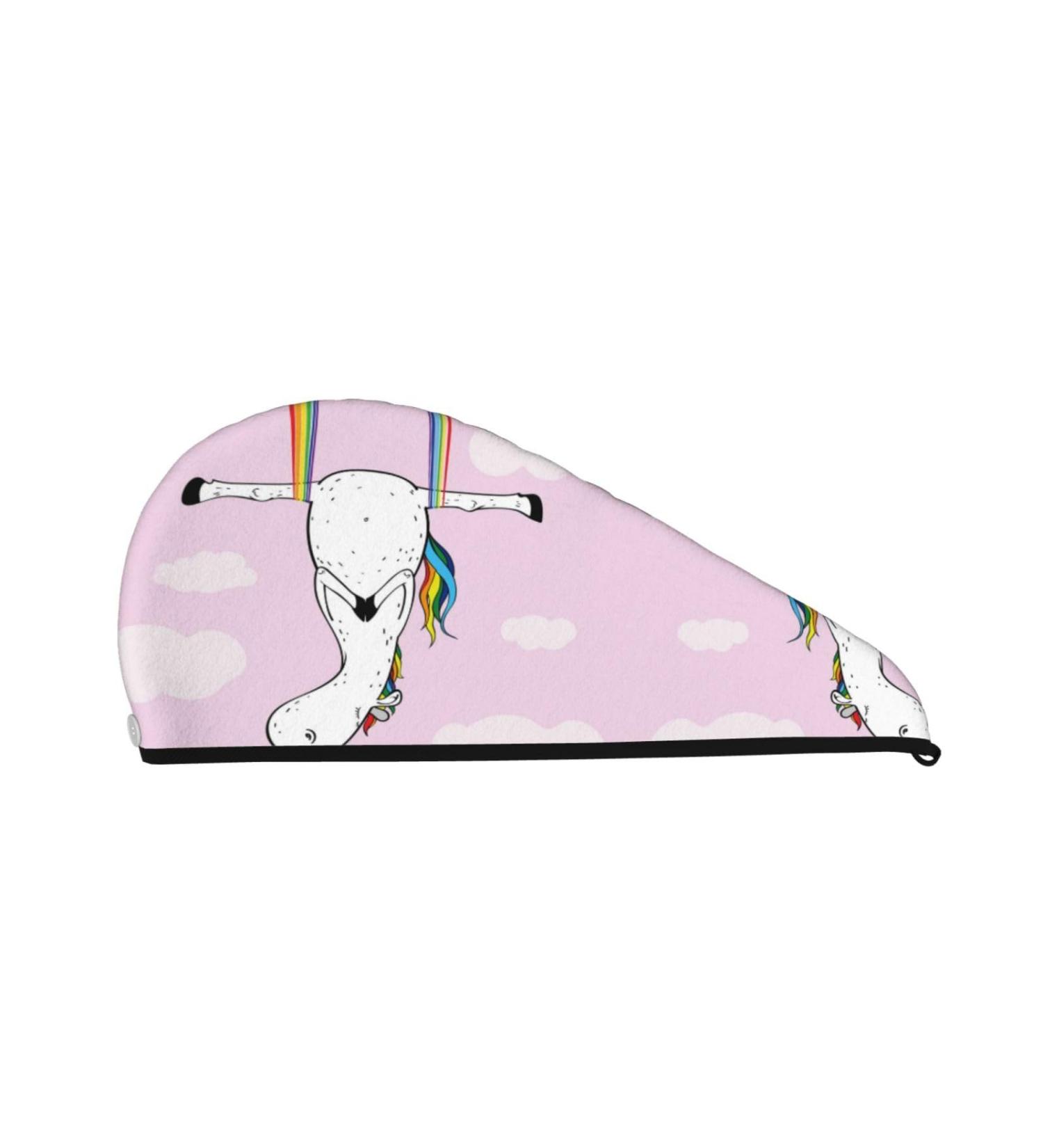 Super Absorbent Aerial Yoga Unicorn Hair Towel Wrap - Soft Coral Velvet Quick Dry Cap for Long Curly & Thick Hair | International Shipping - Buy Online on GoSupps.com