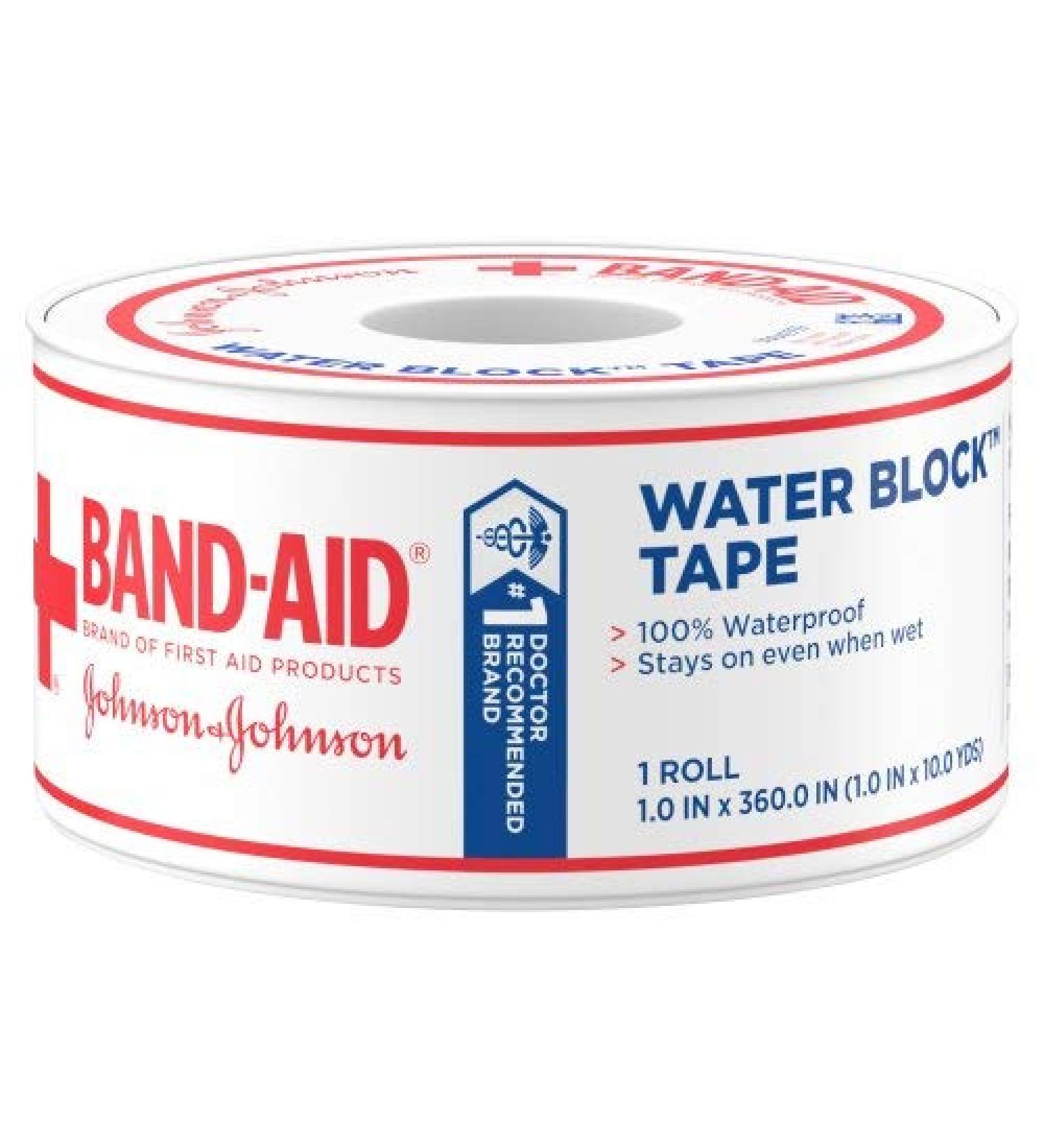 Band-Aid Heavy Duty Waterproof Tape 1 Inch x 10 Yards, Pack of 2