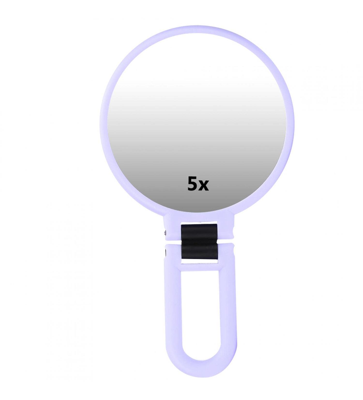 YYOYY Portable Travel Mirror - 5X Magnifying Folding Cosmetic Mirror - Desktop Makeup Mirror (Purple) - Buy Online on GoSupps.com