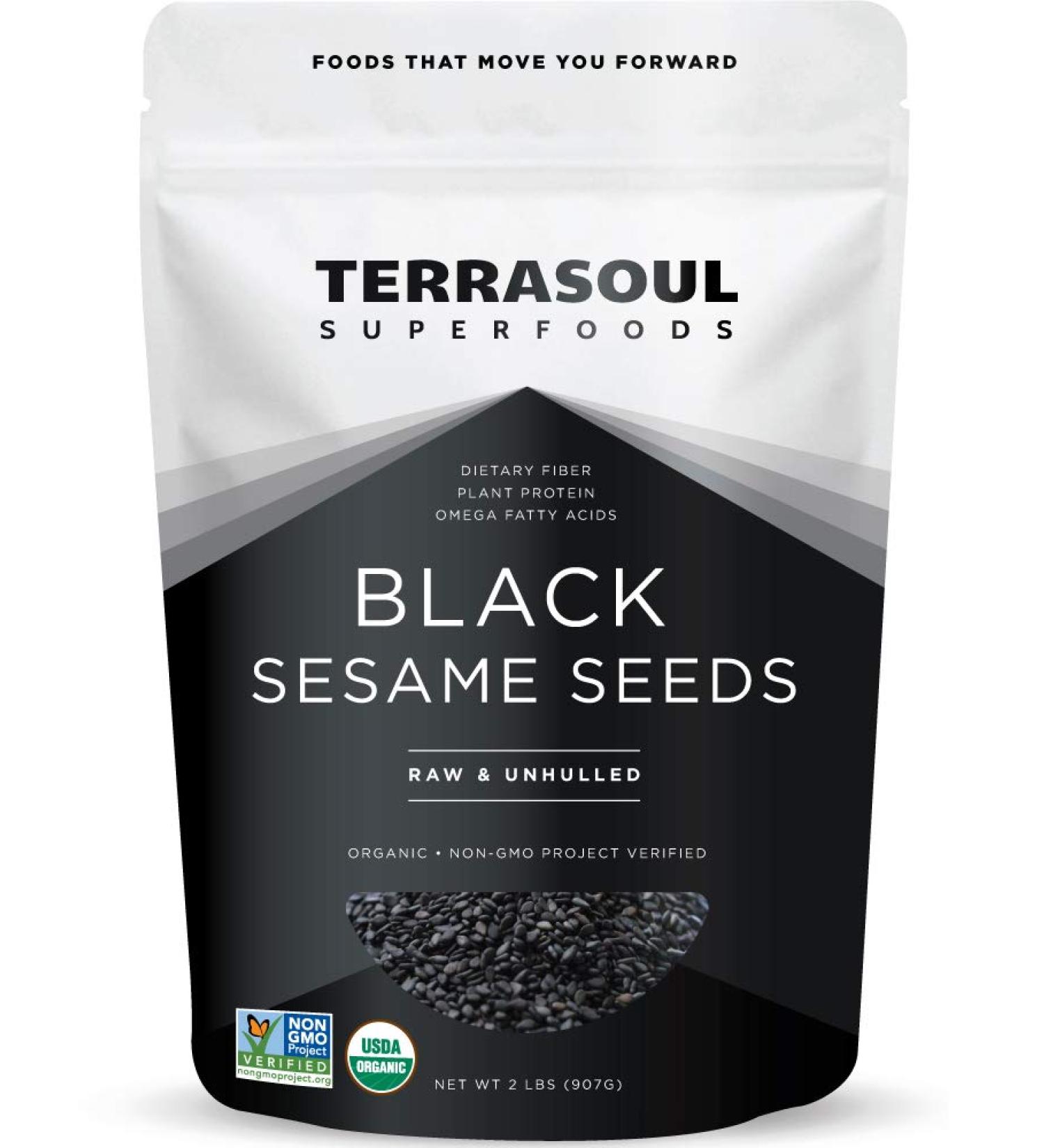 Terrasoul Superfoods Organic Black Sesame Seeds 2 lbs - Raw, Unhulled, Lab-Tested | Buy Online - Buy Online on GoSupps.com