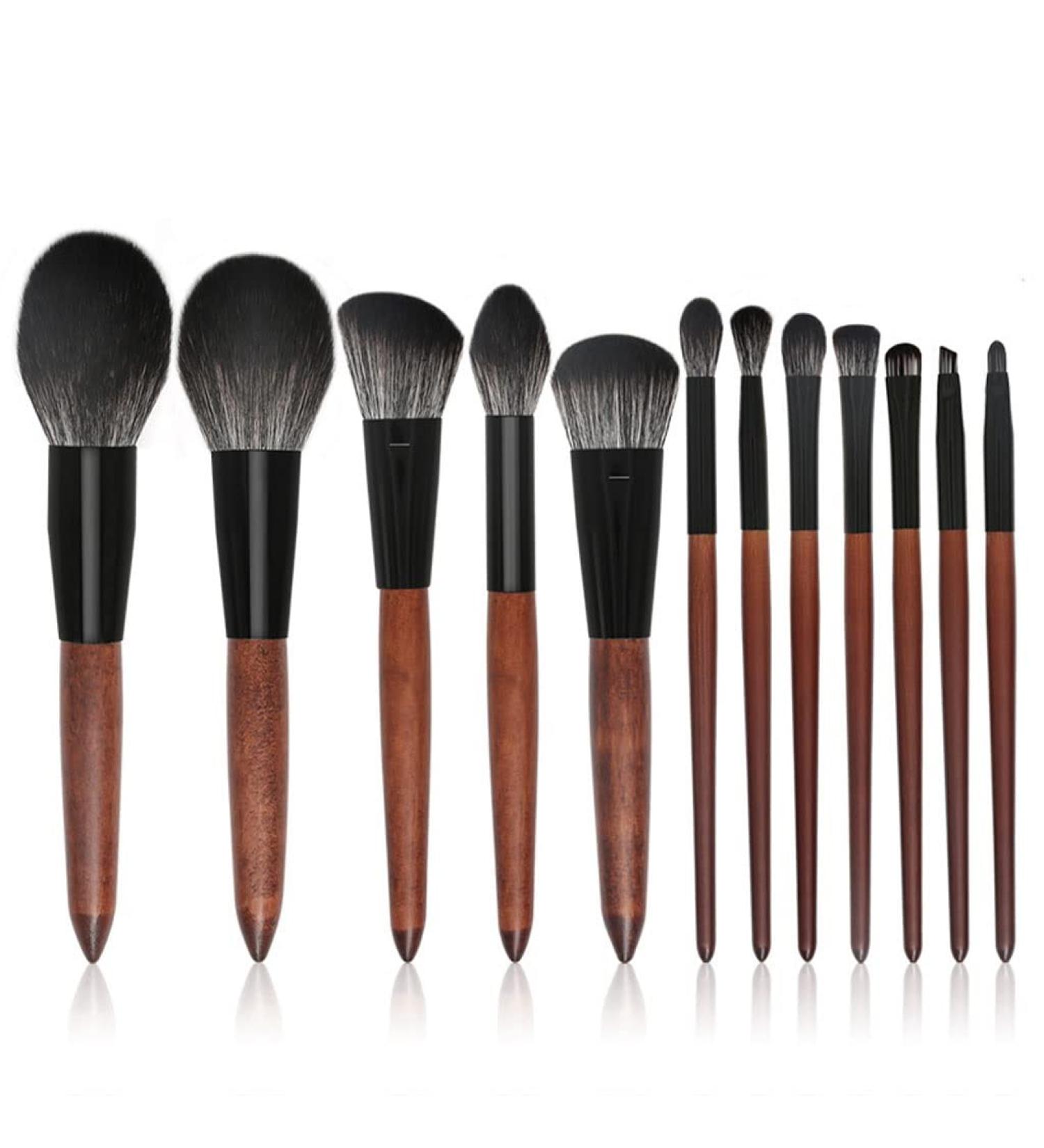DFHBFG 12 Brushes Set - Complete Loose Powder & Eye Shadow Beauty Tool Kit for Perfect Grooming - Buy Online on GoSupps.com