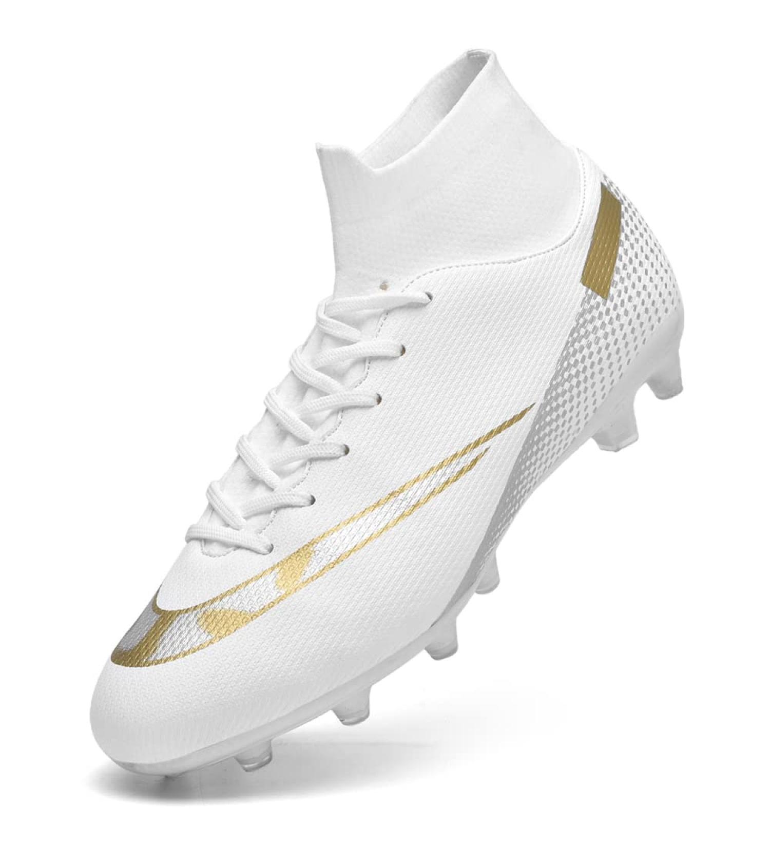Buy Gogoup High Top Soccer Shoes for Men - Professional Spikes for Football Training & Outdoor Athletics - White 41 EU - Buy Online on GoSupps.com
