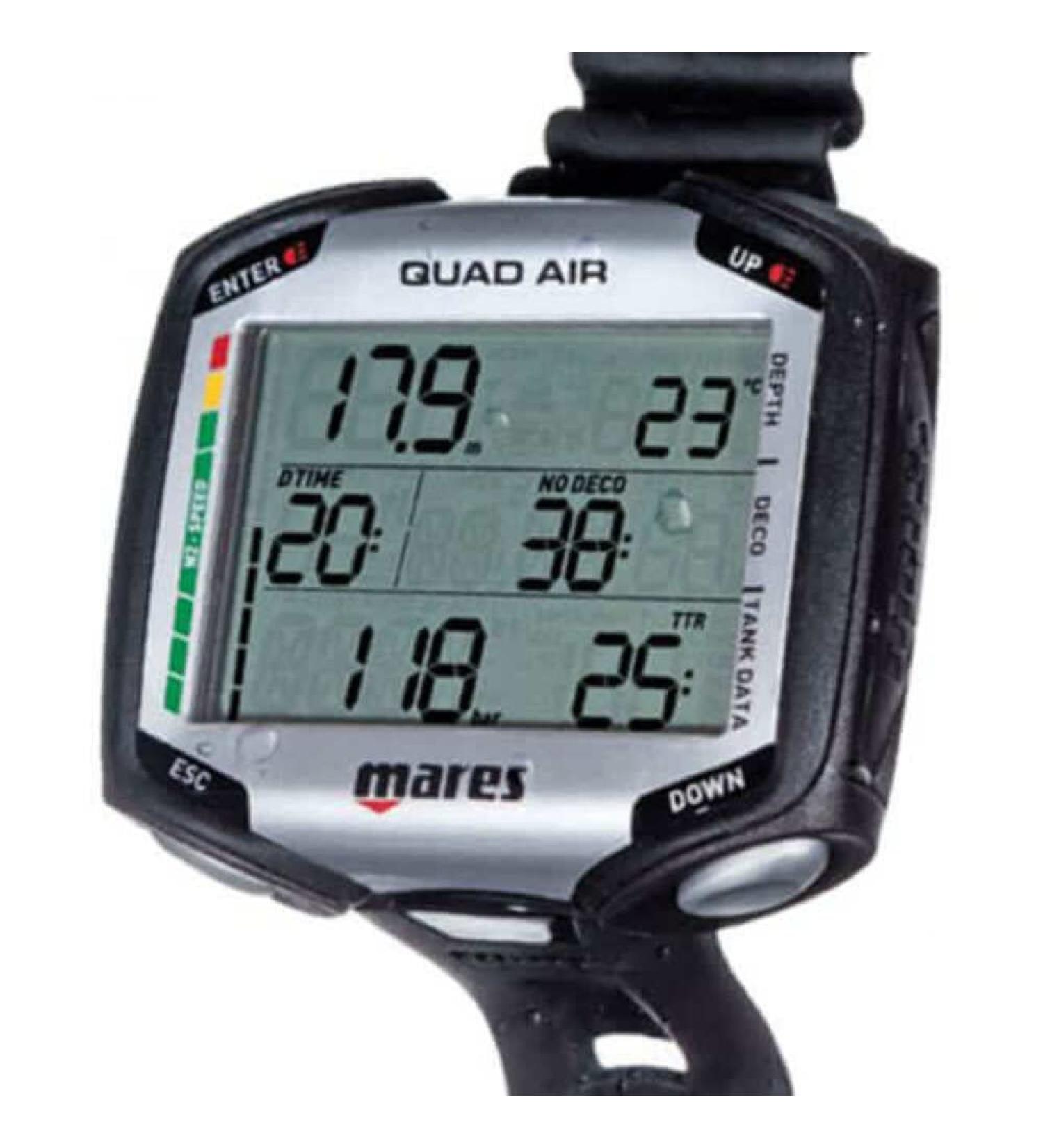 Mares Men Mares Quad Air Tauchcomputer, Black, One Size Air Decompression Limit Monitors - Black/Black, One Size