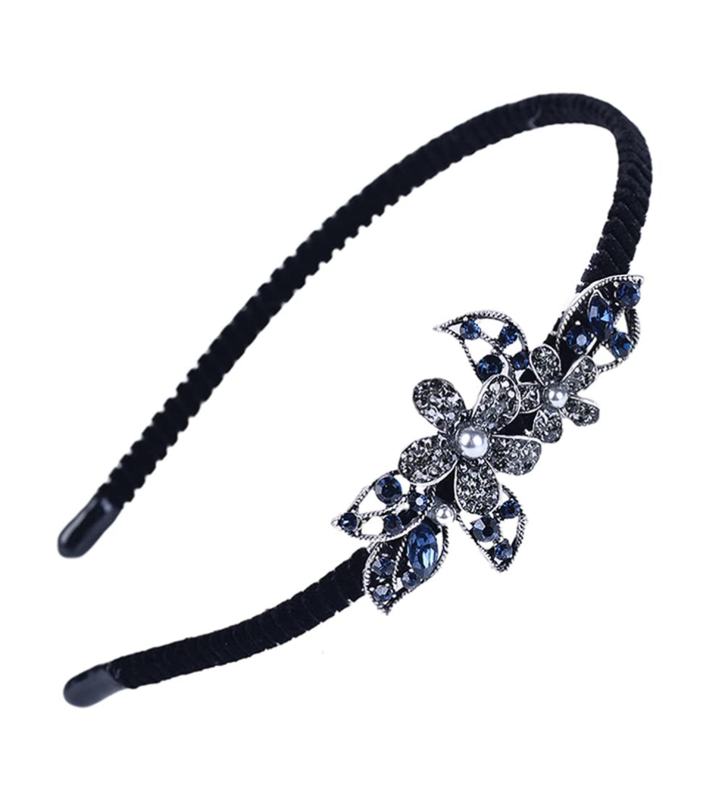 FRCOLOR Embellished Headband Crystal Rhinestones Fashion Headband Women Rhinestone Flower Headband Wedding Party Hair Hoop Band Hairband Headwear Flower Hair Accessories Color 4 - Buy Online on GoSupps.com