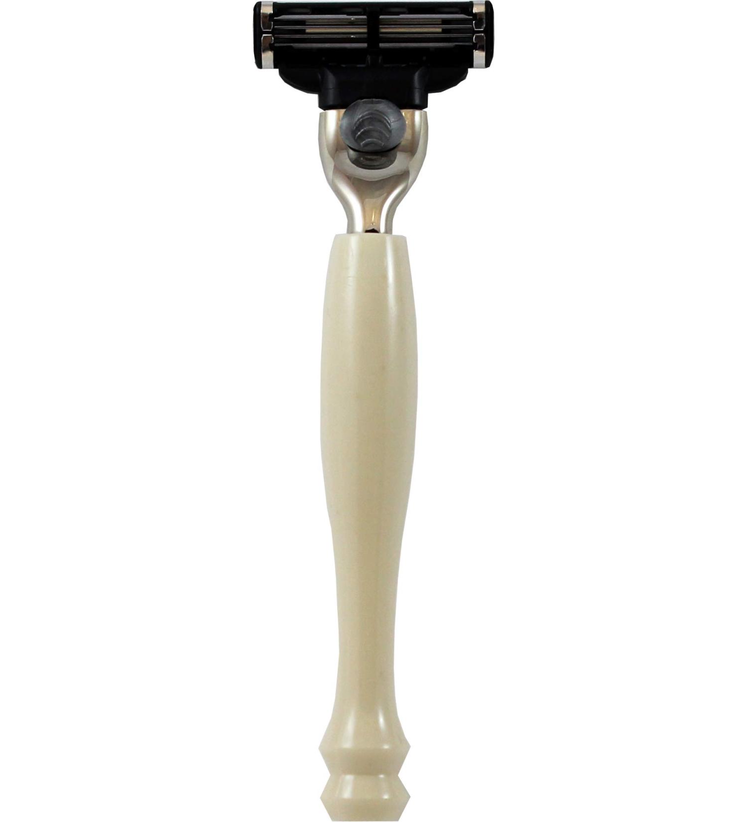 Hans Baier Exclusive wet razor Gillette Mach3 handle cream white