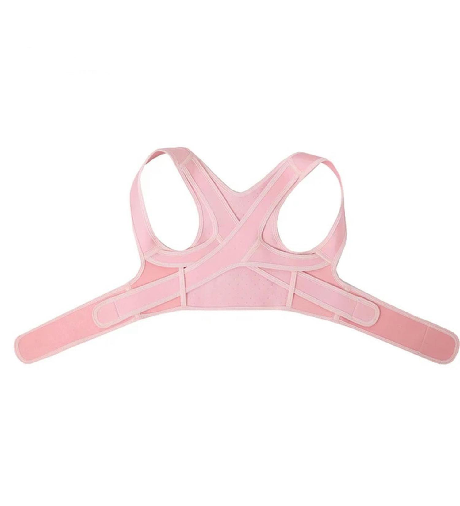 Posture Corrector Corset Clavicle Spine Posture Correction Back Support Belt Comfortable Soft Strip Corrector Pink L - Buy Online on GoSupps.com