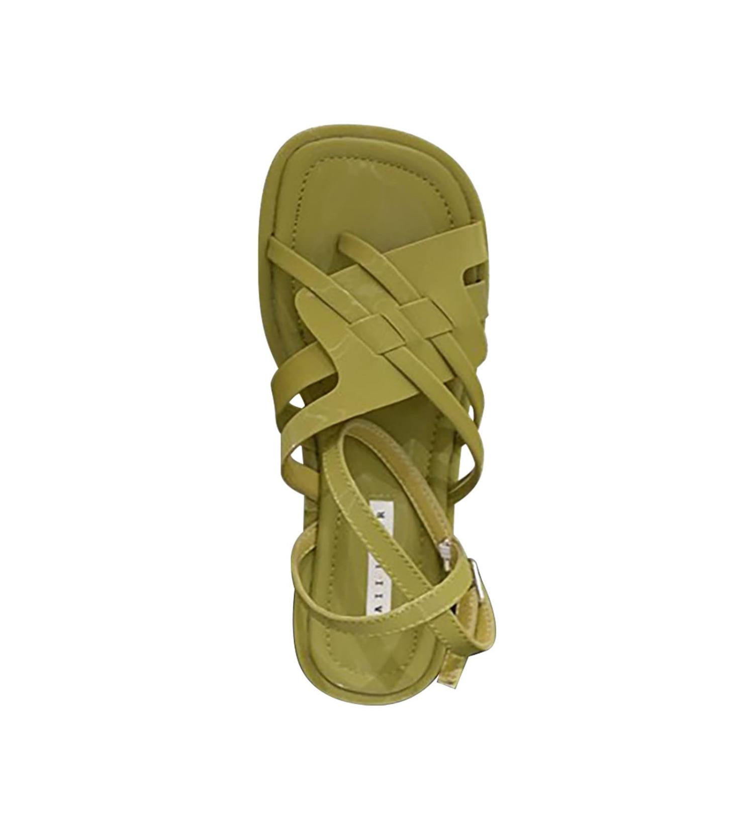 Shop XTZYGLFD Women's Summer Sandals - Casual Hollow Belt Buckle Roman Shoes Green Toe Separator Sandals Size 5 UK - Buy Online on GoSupps.com