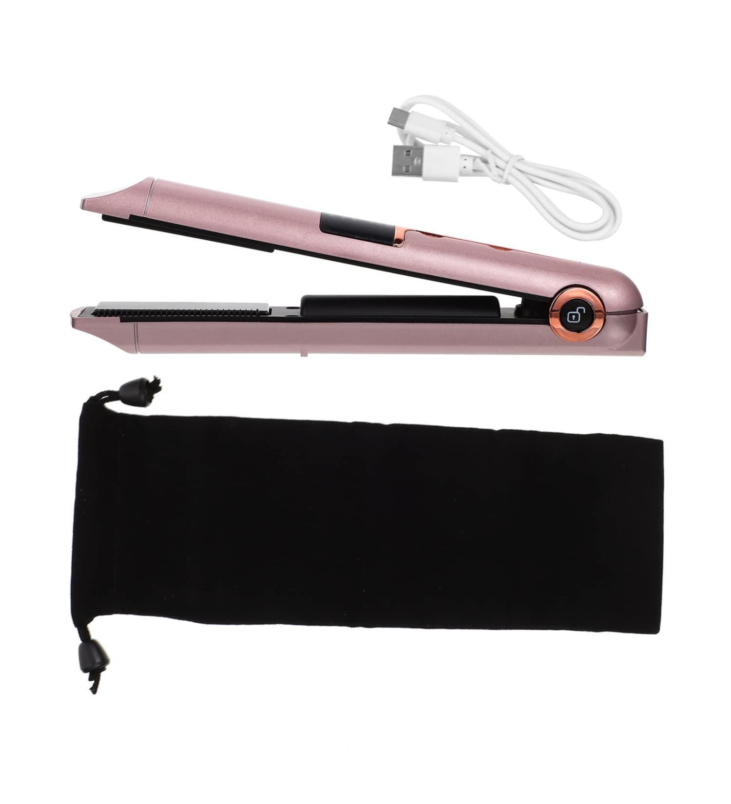 FOMIYES Professional Iron Curling Iron Mini Hair Crimper 2 in 1 Mini Flat Iron Curling Portable Curling Wand Travel Beard Girl Rose Gold - Buy Online on GoSupps.com