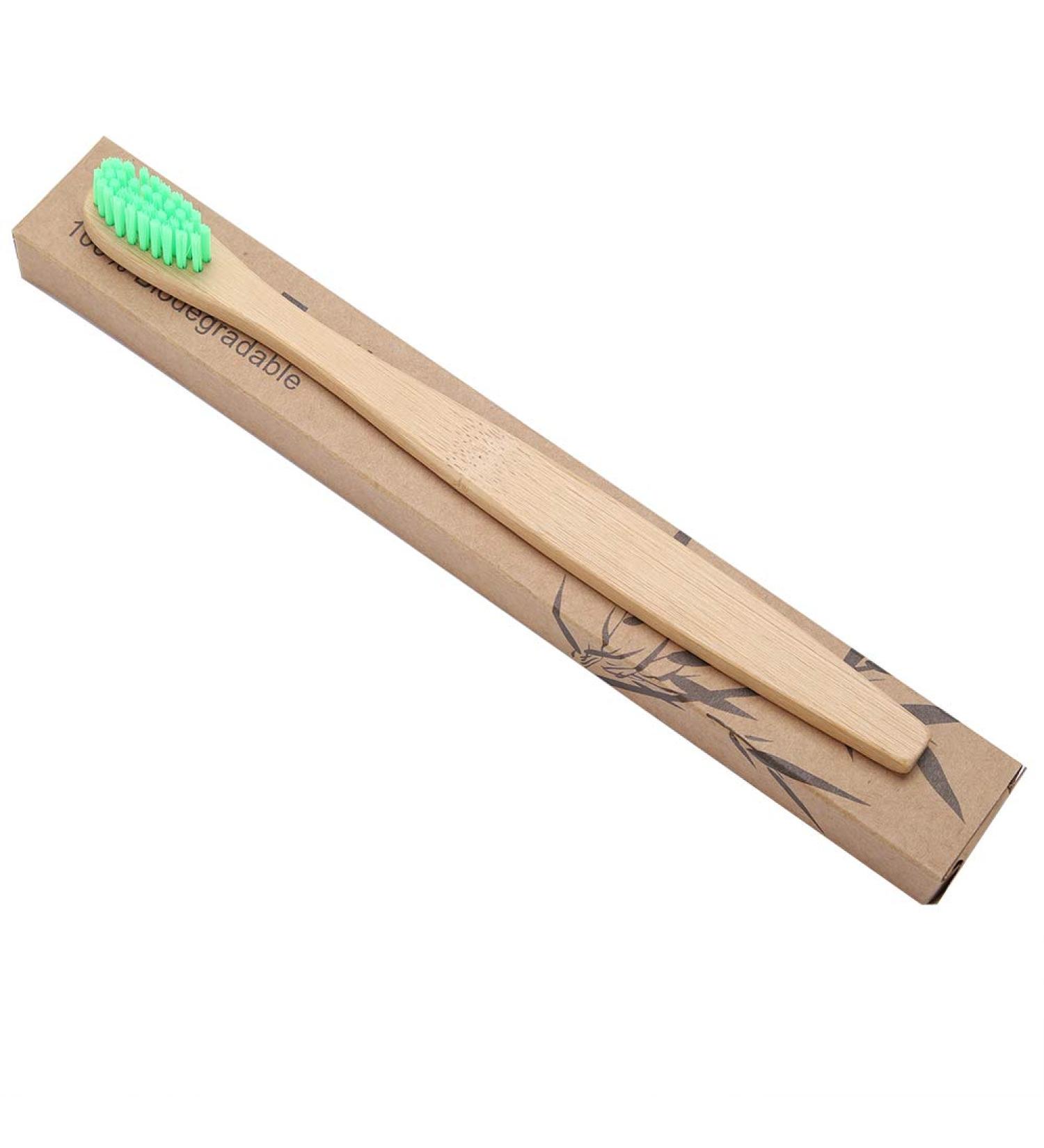 Bamboo Toothbrushes | Biodegradable Eco-Friendly Soft Brushes for Adults & Kids - Green - Buy Online on GoSupps.com