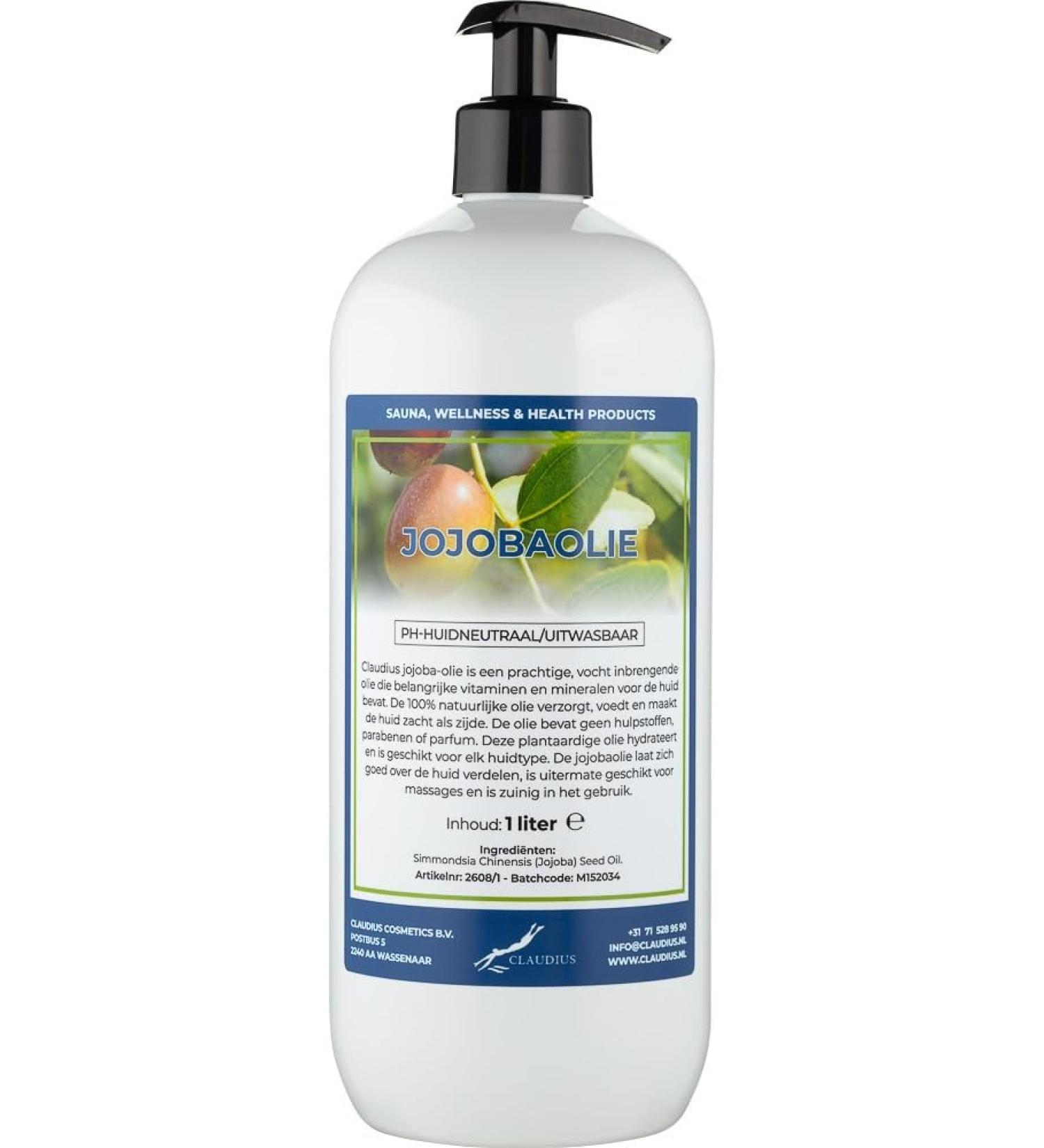 Claudius Jojoba oil 100 natural 1 liter with free pump - Buy Online on GoSupps.com