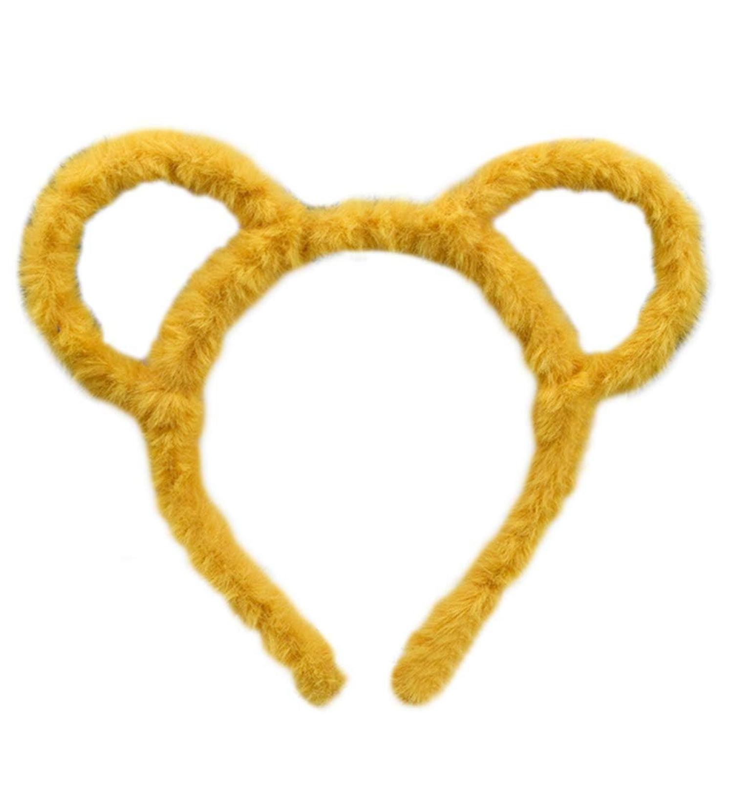 Yellow Headband for Women Winter Thick Plush Headband Round Mouse Bear Ears Makeup Headband Bandana Headband and Headbands Hair Accessories - Buy Online on GoSupps.com
