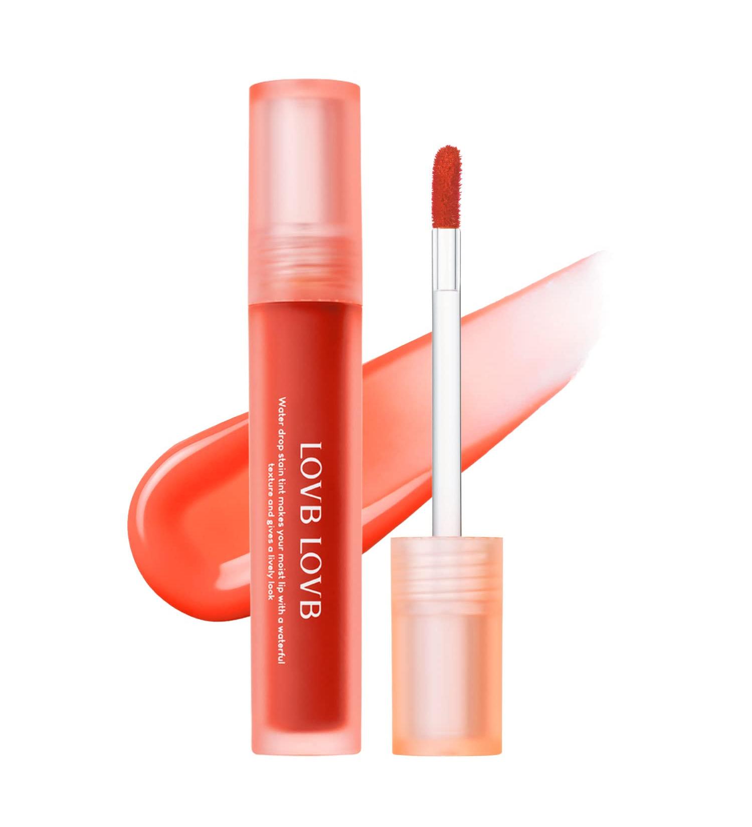 LOVB Water Drop Stain Tint 0.13 oz. - Coral Shower | Longwear Liquid Lip Stain for Hydrated Lips - Buy Online on GoSupps.com