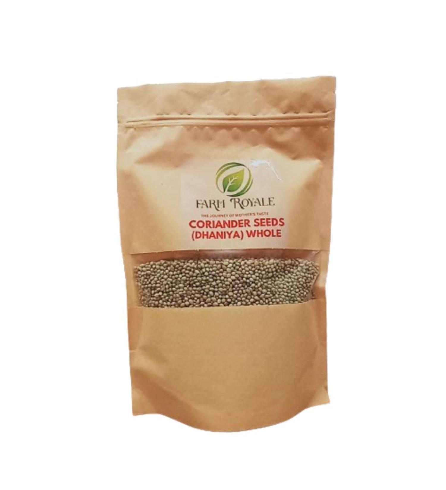 Farm Royale Coriander/Dhaniya Whole||500g*10pkt(5kg)|| 100% Pure || Natural ||Shudh|| Handpicked Material||Export Quality - Buy Online on GoSupps.com