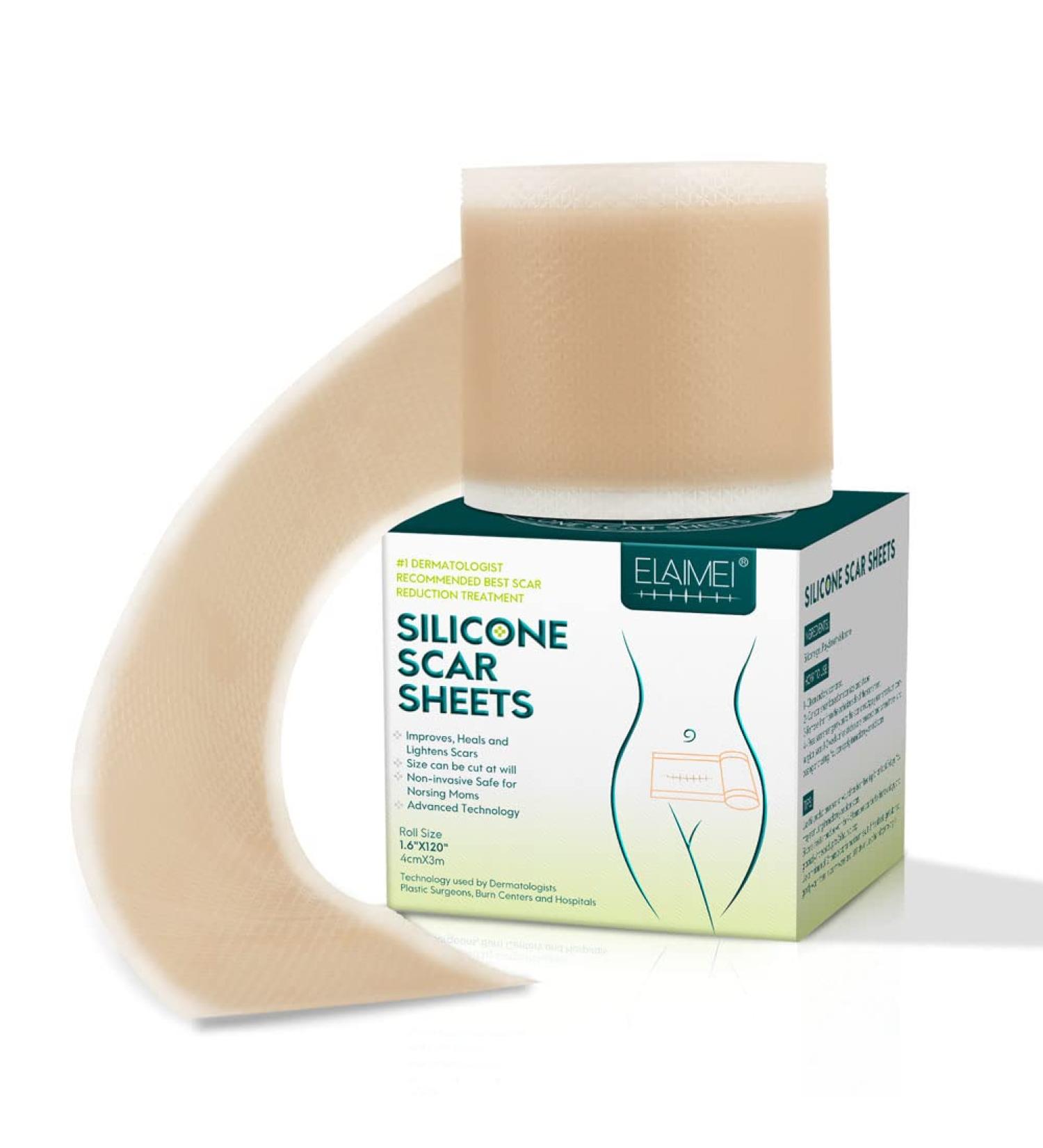 Medical Silicone Scar Tape Roll - 1.6'' x 120'' | Easy-Tear & Reusable | For Surgery, C-section, Keloid, Burns | 6-8 Month Supply - Buy Online on GoSupps.com