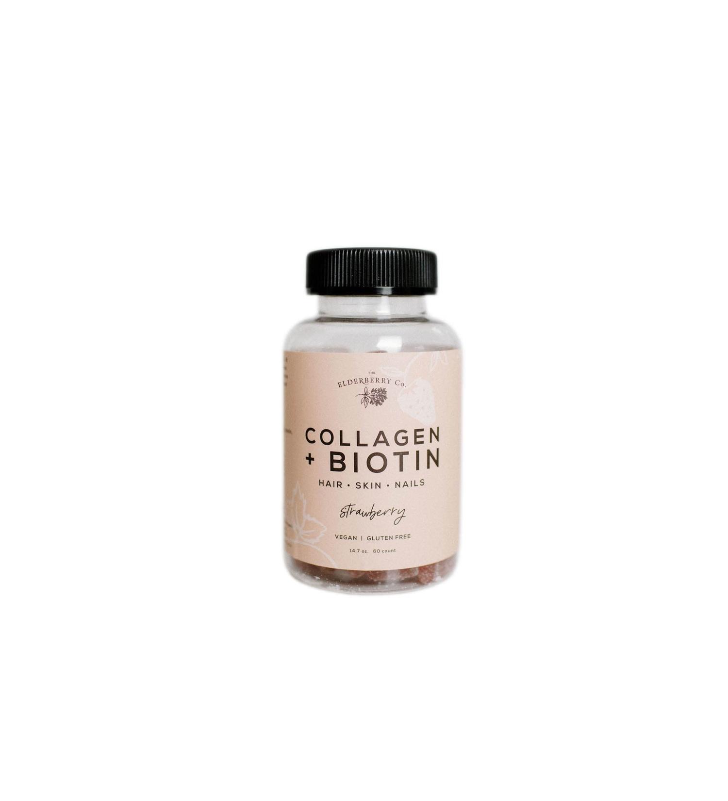 Elderberry Co. Collagen + Biotin Gummies - Hair, Skin & Nail Support - Buy Online on GoSupps.com