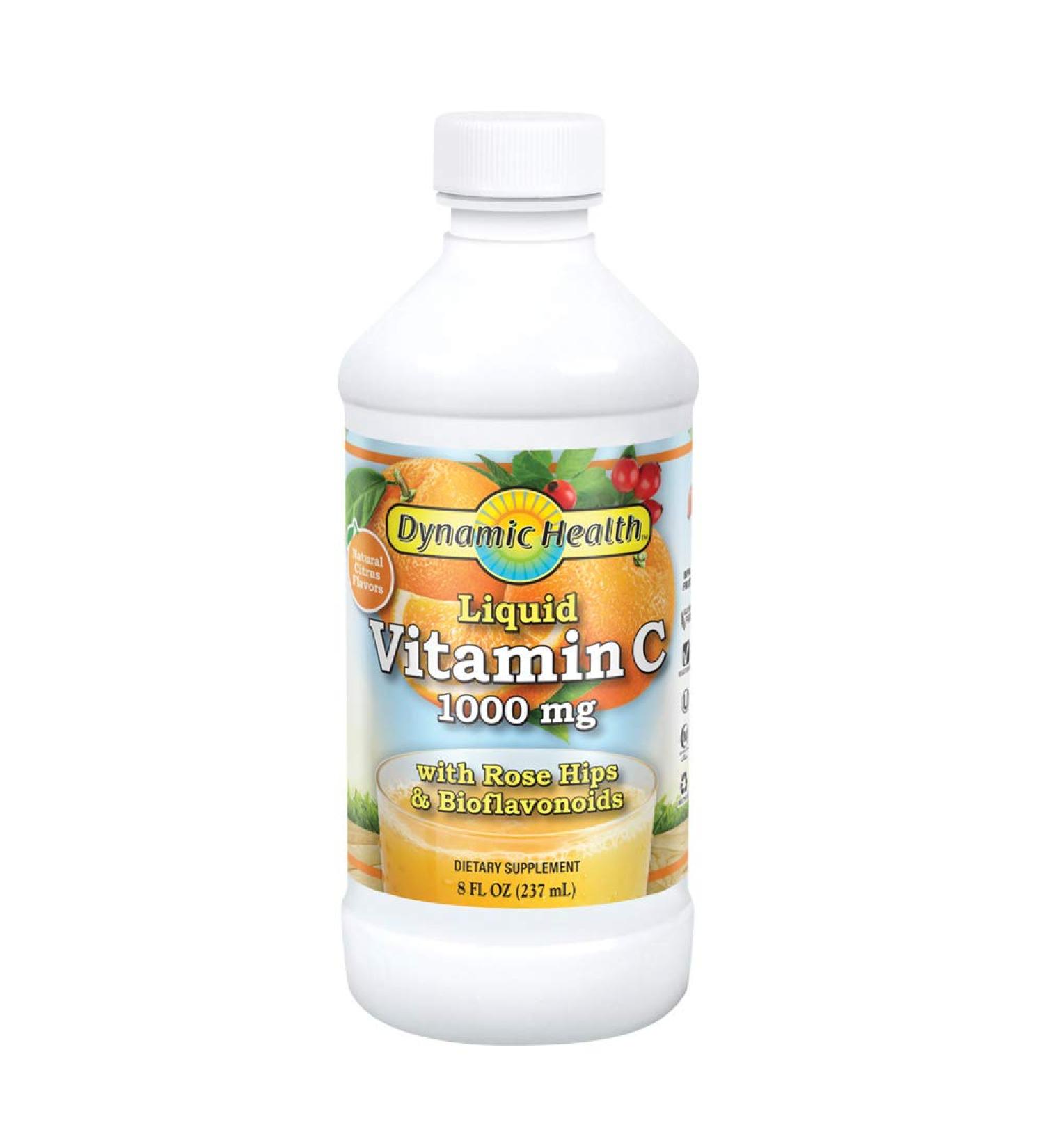 Dynamic Health Liquid Vitamin C 1000mg - Natural Citrus 8oz | Immune Support - Buy Online on GoSupps.com