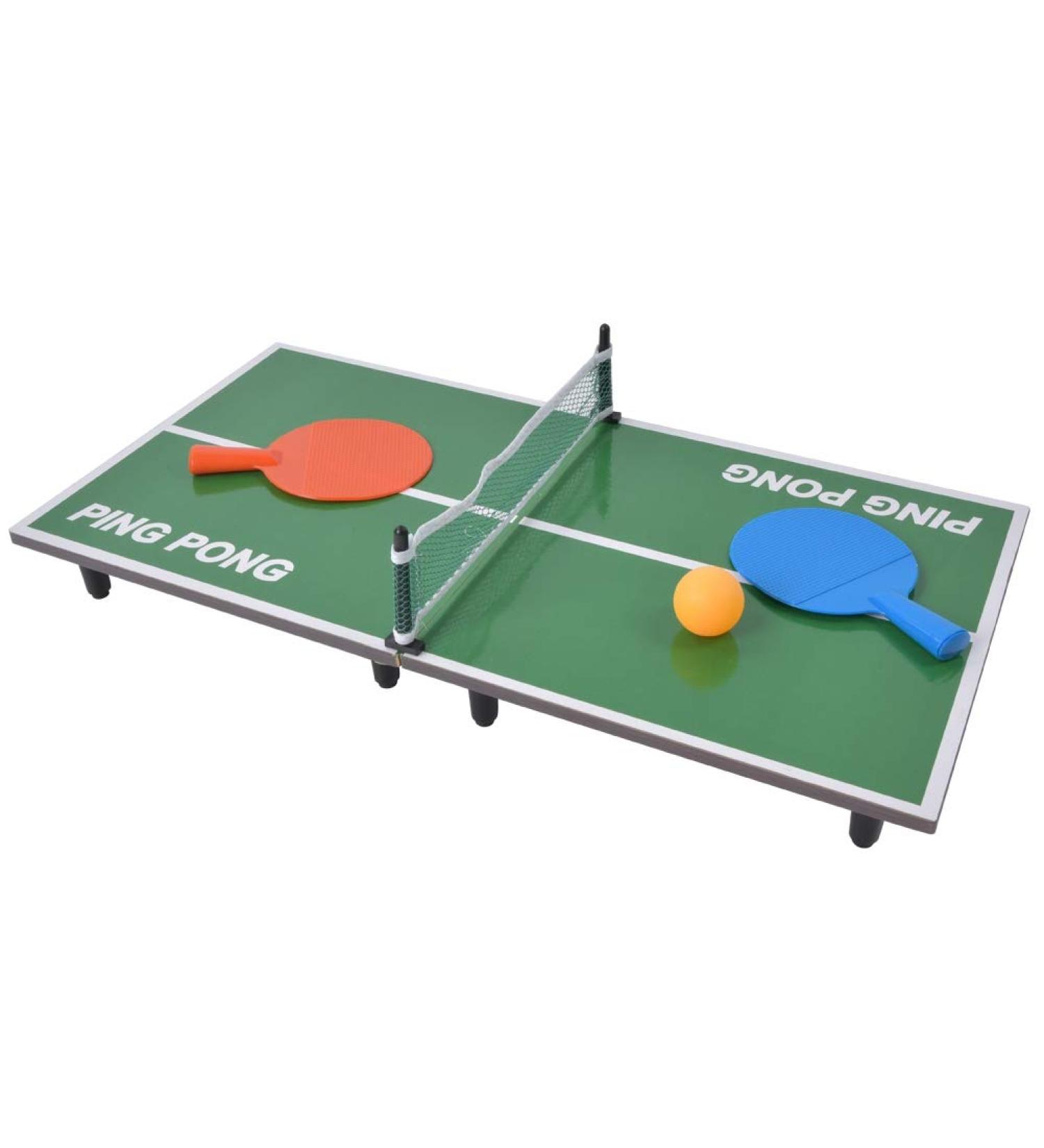 Qioni Portable Tennis Table | Folding Ping Pong Game Set for Indoor Mini Table Entertainment | Includes 2 Paddles and 2 Balls | Lightweight and Sturdy - Buy Online on GoSupps.com