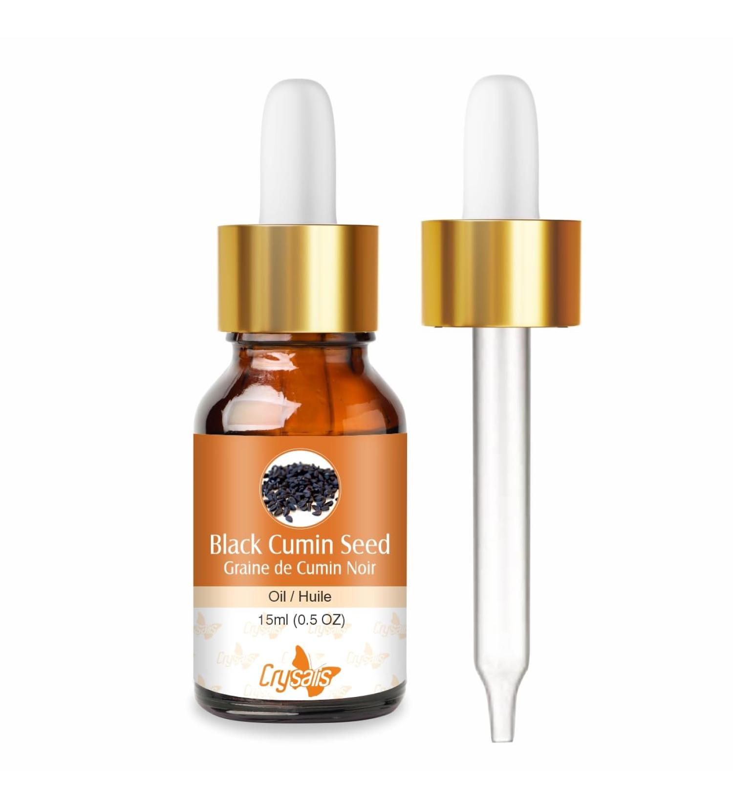 Crysalis Black Cumin Seed (Nigella Sativa) Oil|100% Pure & Natural Undiluted Carrier Oil Organic Standard For Skin & Hair Care|Therapeutic Grade Oil Fights Dry Skin Conditions - 15ML With Dropper 15 ml (Pack of 1) - Buy Online on GoSupps.com