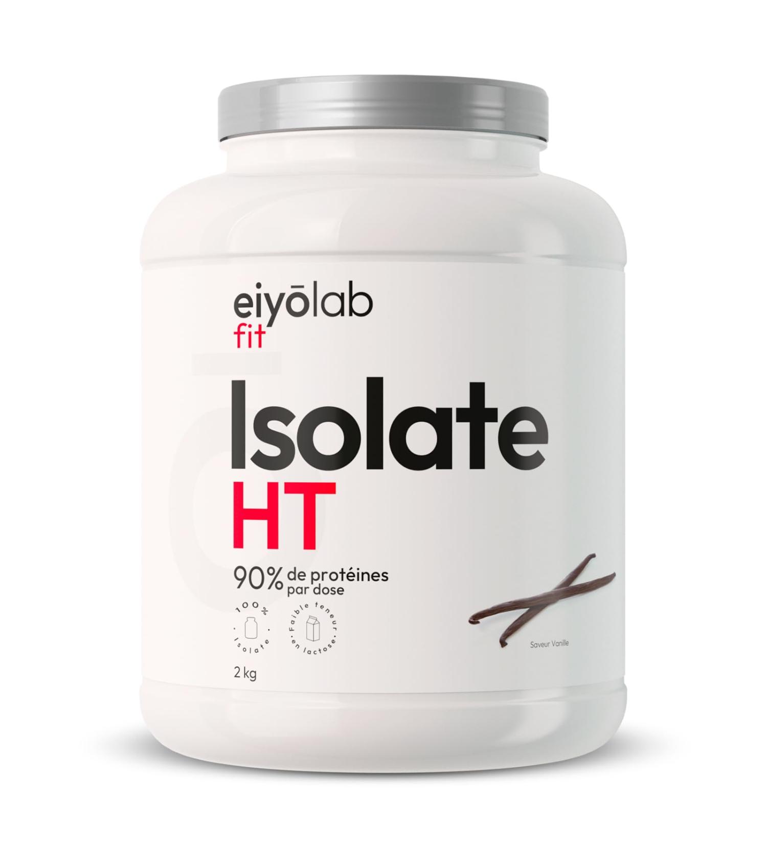 Isolate HT | Protein Isolate Powder | Up to 90% Protein | High in BCAA + Glutamine | Fast Bodybuilding Protein | Smooth Vanilla Flavor | Low Lactose | 2kg | Eiyolab - Buy Online on GoSupps.com